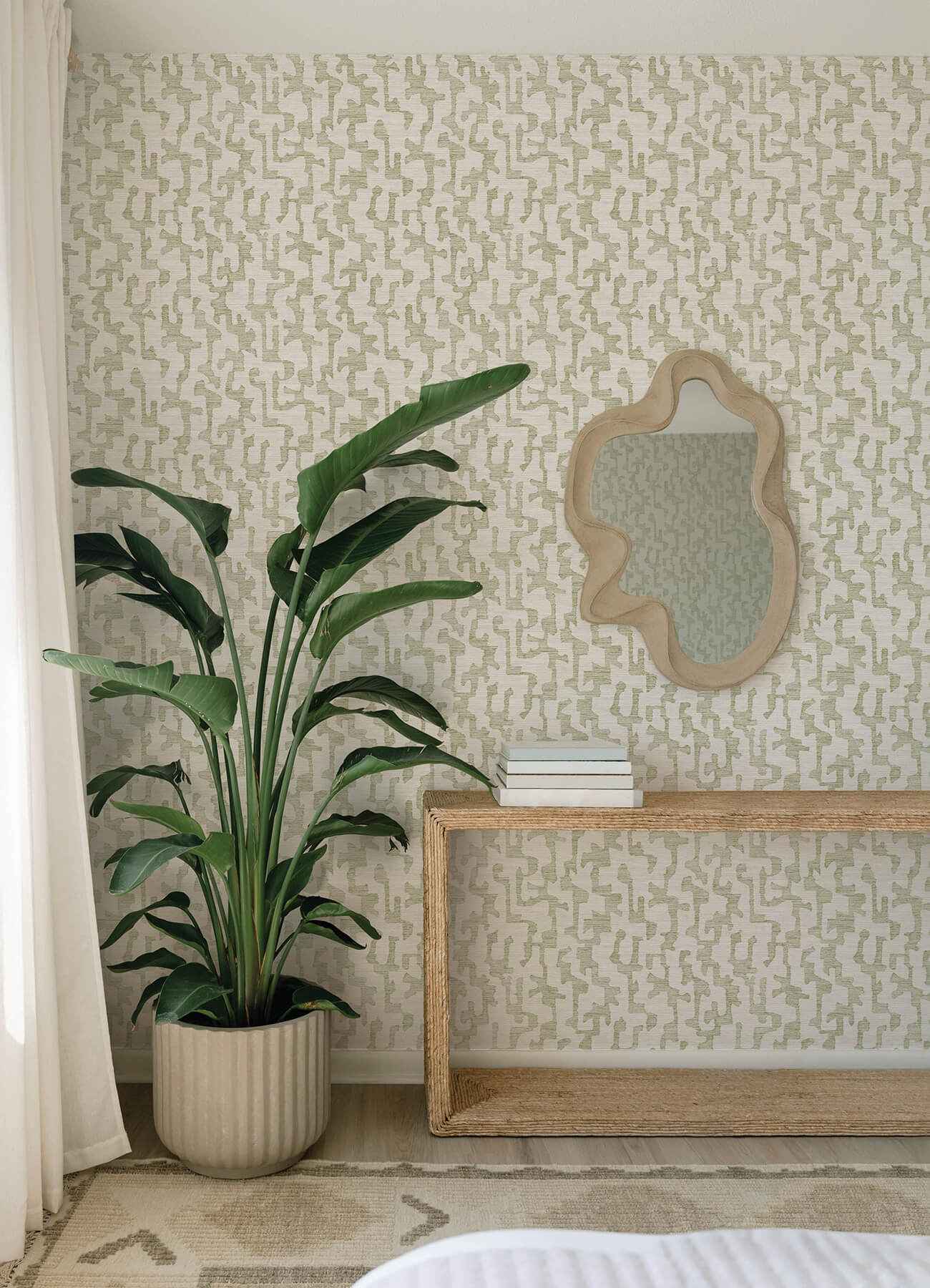 Cipher Moss Geometric Faux Grasscloth Wallpaper - York Wallcoverings - 4177-27702 - York Wallcoverings Wallpaper
