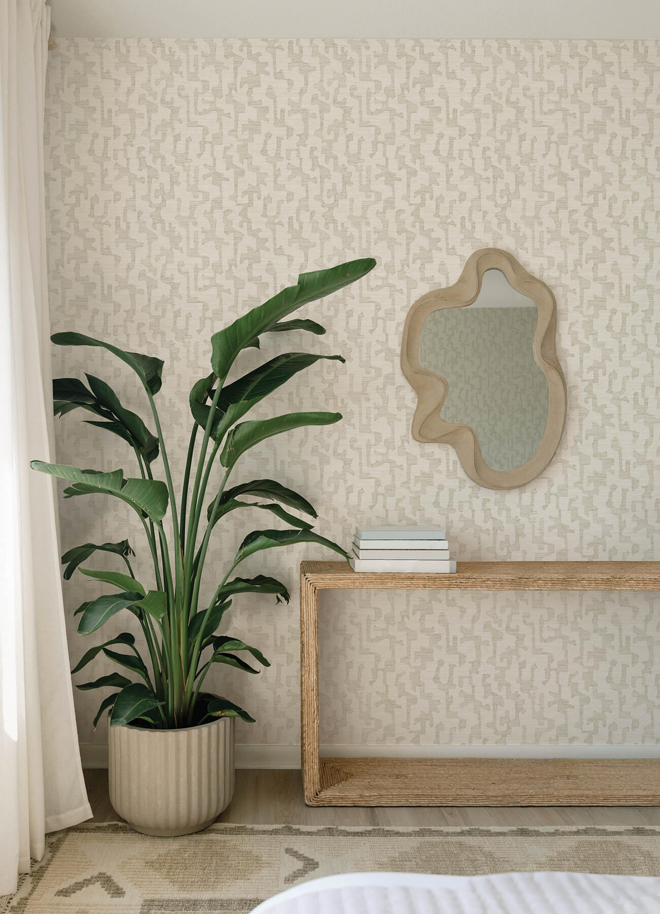 cipher-beige-geometric-faux-grasscloth-wallpaper-york-wallcoverings-4177-27703 - York Wallcoverings Wallpaper
