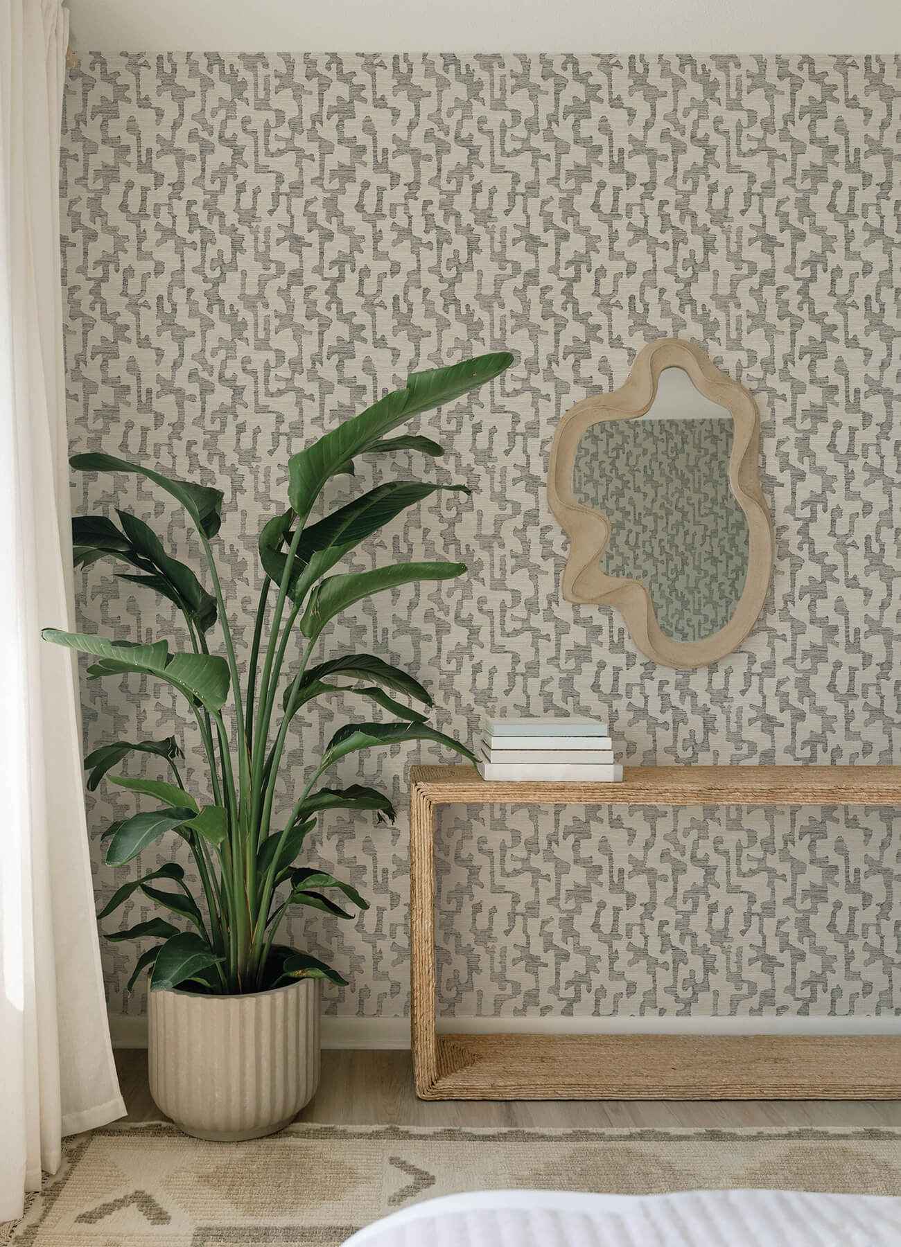 Cipher Black Geometric Faux Grasscloth Wallpaper - York Wallcoverings - 4177-27704 - York Wallcoverings Wallpaper