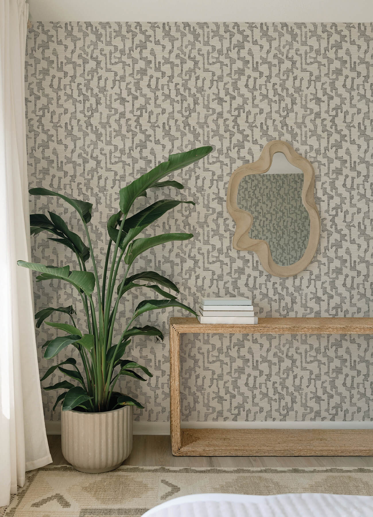 cipher-black-geometric-faux-grasscloth-wallpaper-york-wallcoverings-4177-27704 - York Wallcoverings Wallpaper