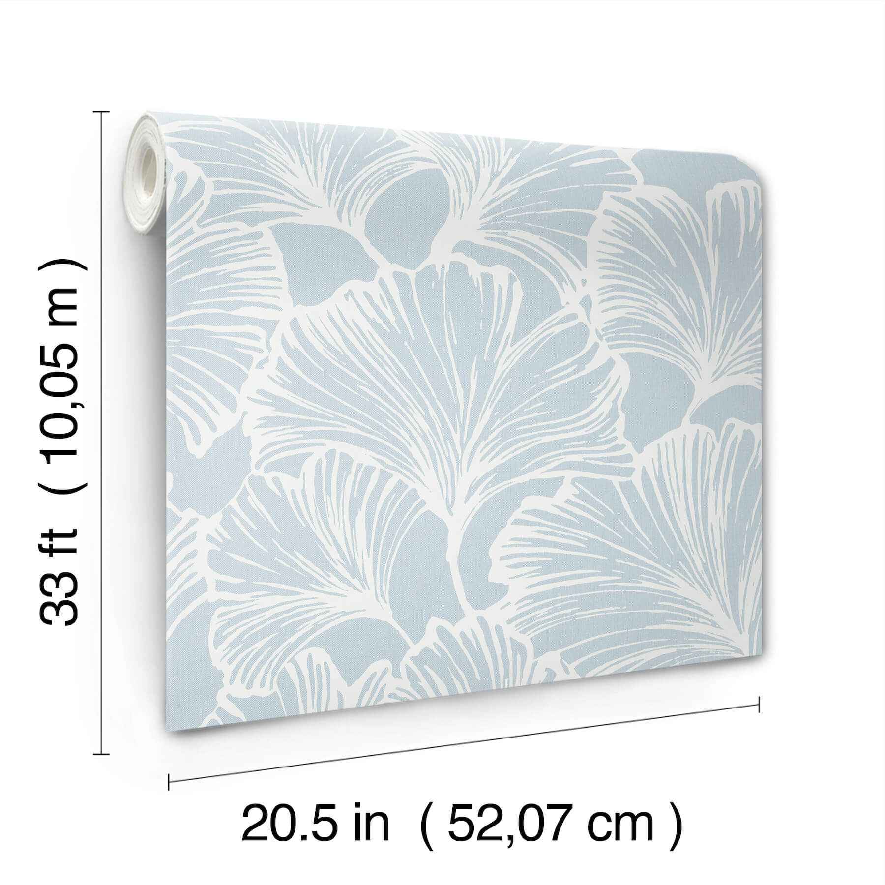 Kyoto Sky Ginkgo Leaf Wallpaper - York Wallcoverings - 4177-27712 - York Wallcoverings Wallpaper