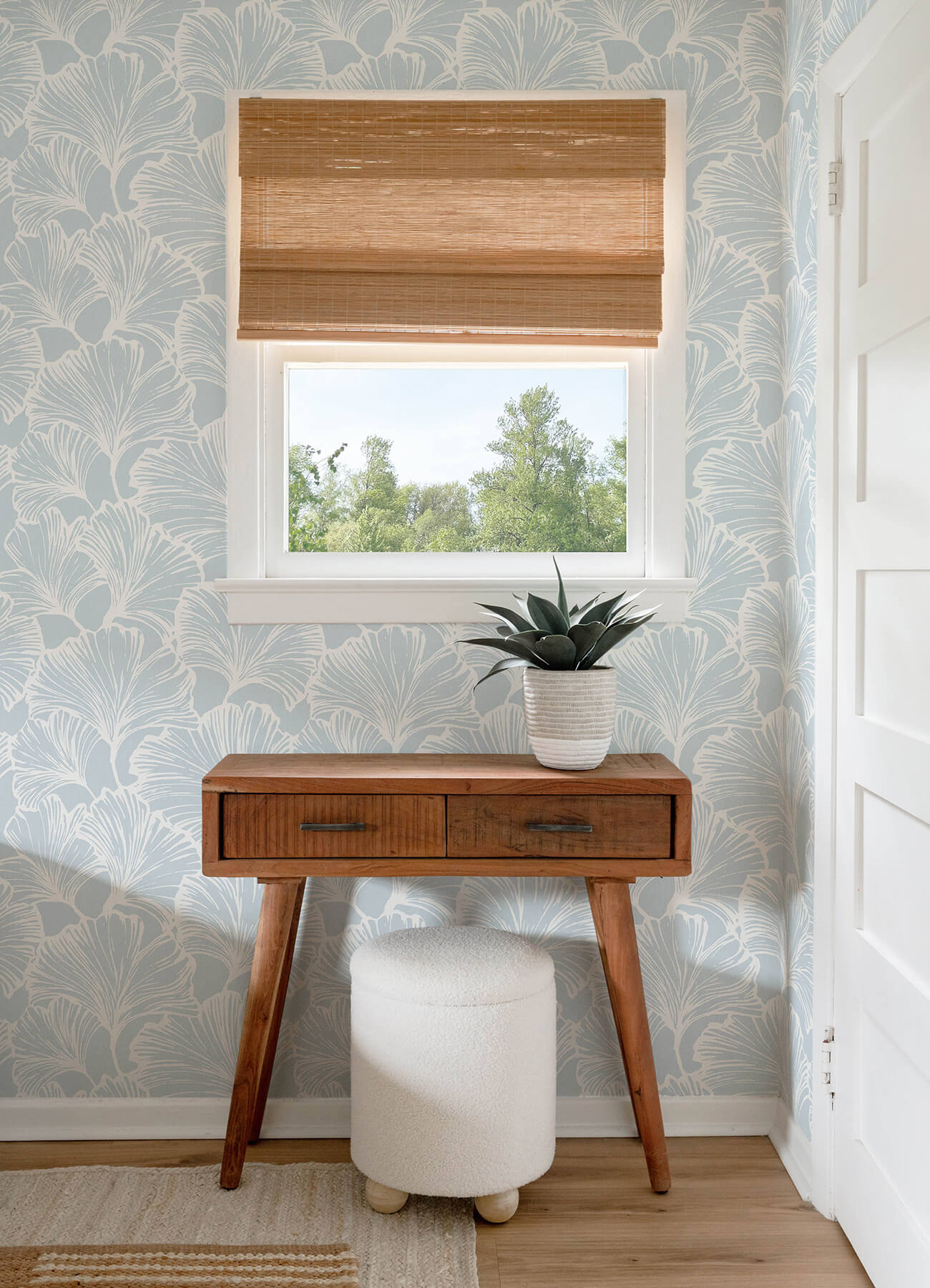 kyoto-sky-ginkgo-leaf-wallpaper-york-wallcoverings-4177-27712 - York Wallcoverings Papel pintado