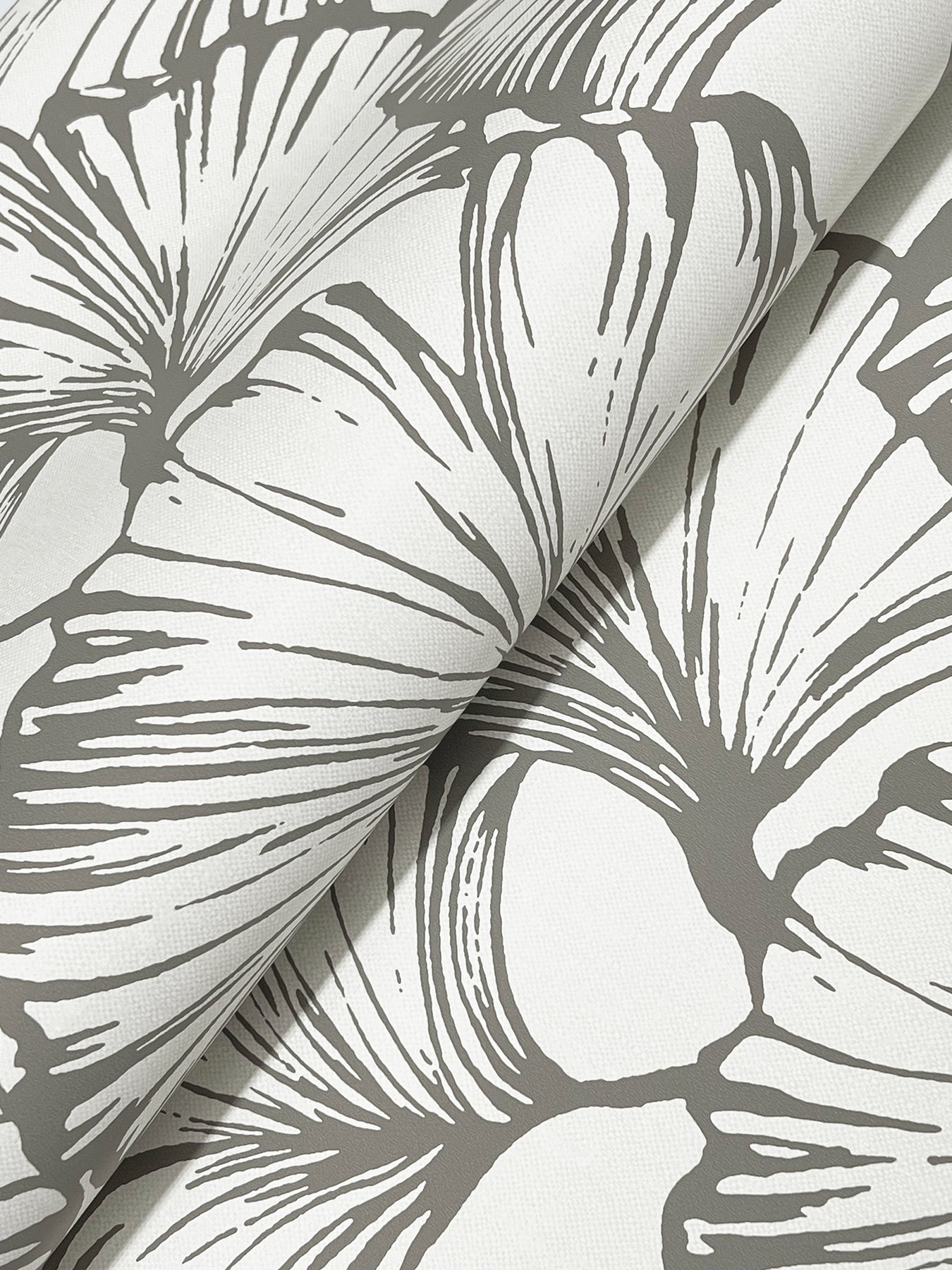 Kyoto Charcoal Ginkgo Leaf Wallpaper - York Wallcoverings - 4177-27713 - York Wallcoverings Wallpaper