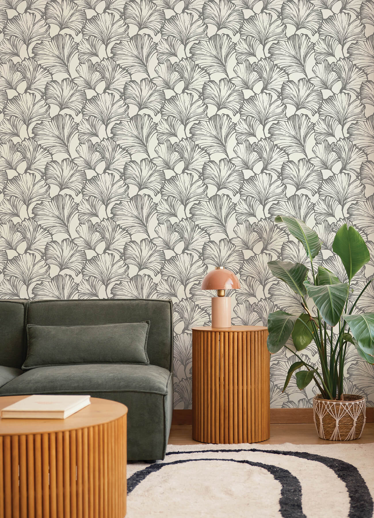kyoto-charcoal-ginkgo-leaf-wallpaper-york-wallcoverings-4177-27713 - York Wallcoverings Papel pintado