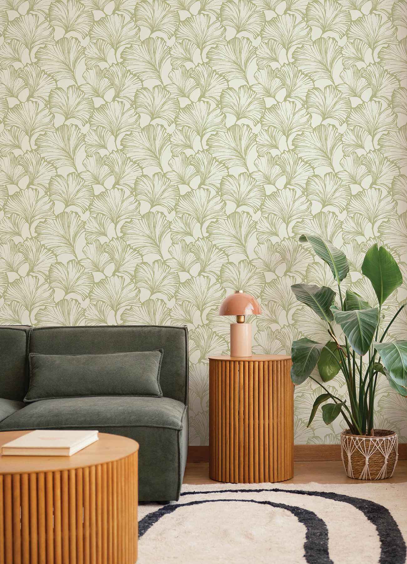 Kyoto Moss Ginkgo Leaf Wallpaper - York Wallcoverings - 4177-27714 - York Wallcoverings Wallpaper
