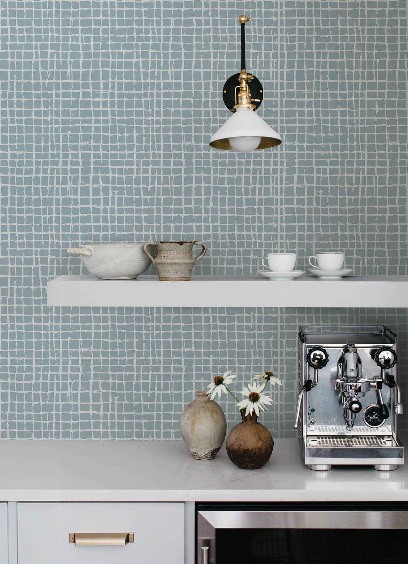 albin-sky-blue-gridline-wallpaper-york-wallcoverings-4177-27715 - York Wallcoverings Papel pintado