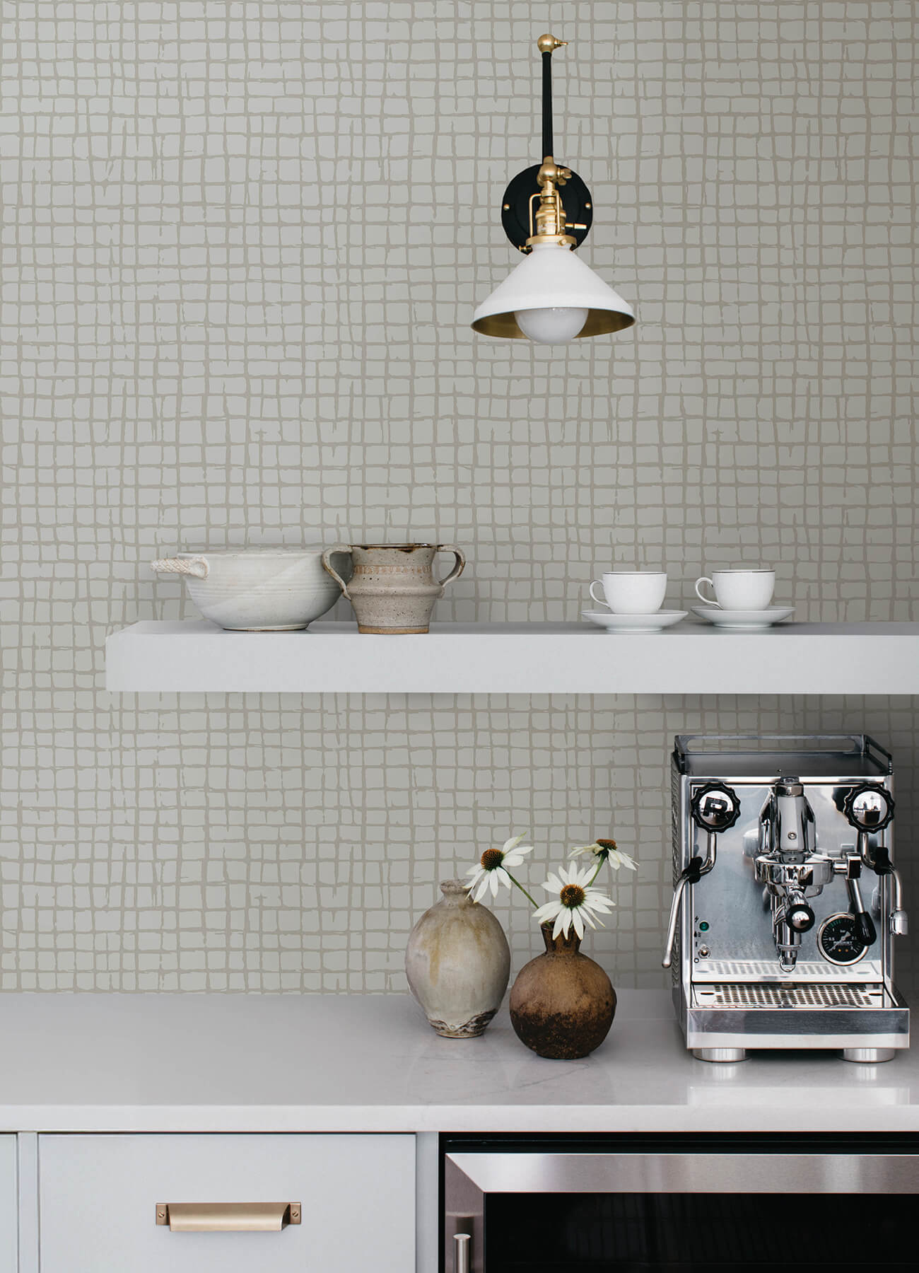 albin-beige-gridline-wallpaper-york-wallcoverings-4177-27716 - York Wallcoverings Papel pintado