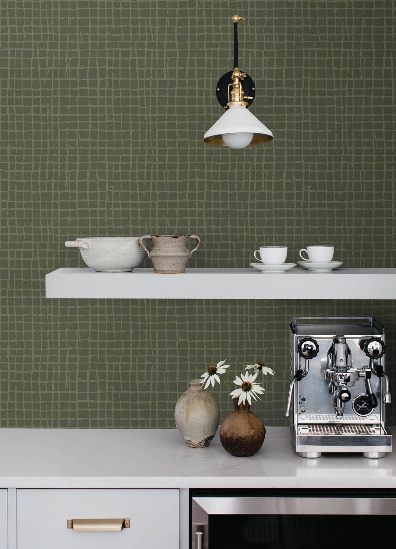 albin-moss-gridline-wallpaper-york-wallcoverings-4177-27718 - York Wallcoverings Papel pintado