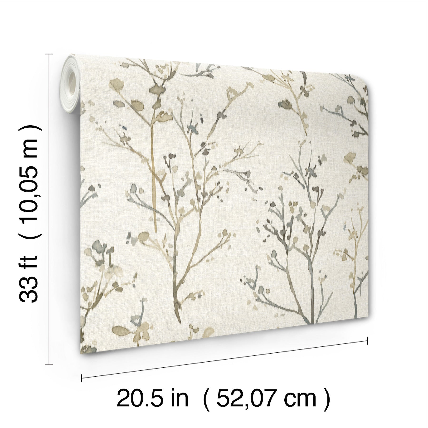 Silverling Neutral Budding Branches Wallpaper - York Wallcoverings - 4177-27720 - York Wallcoverings Wallpaper