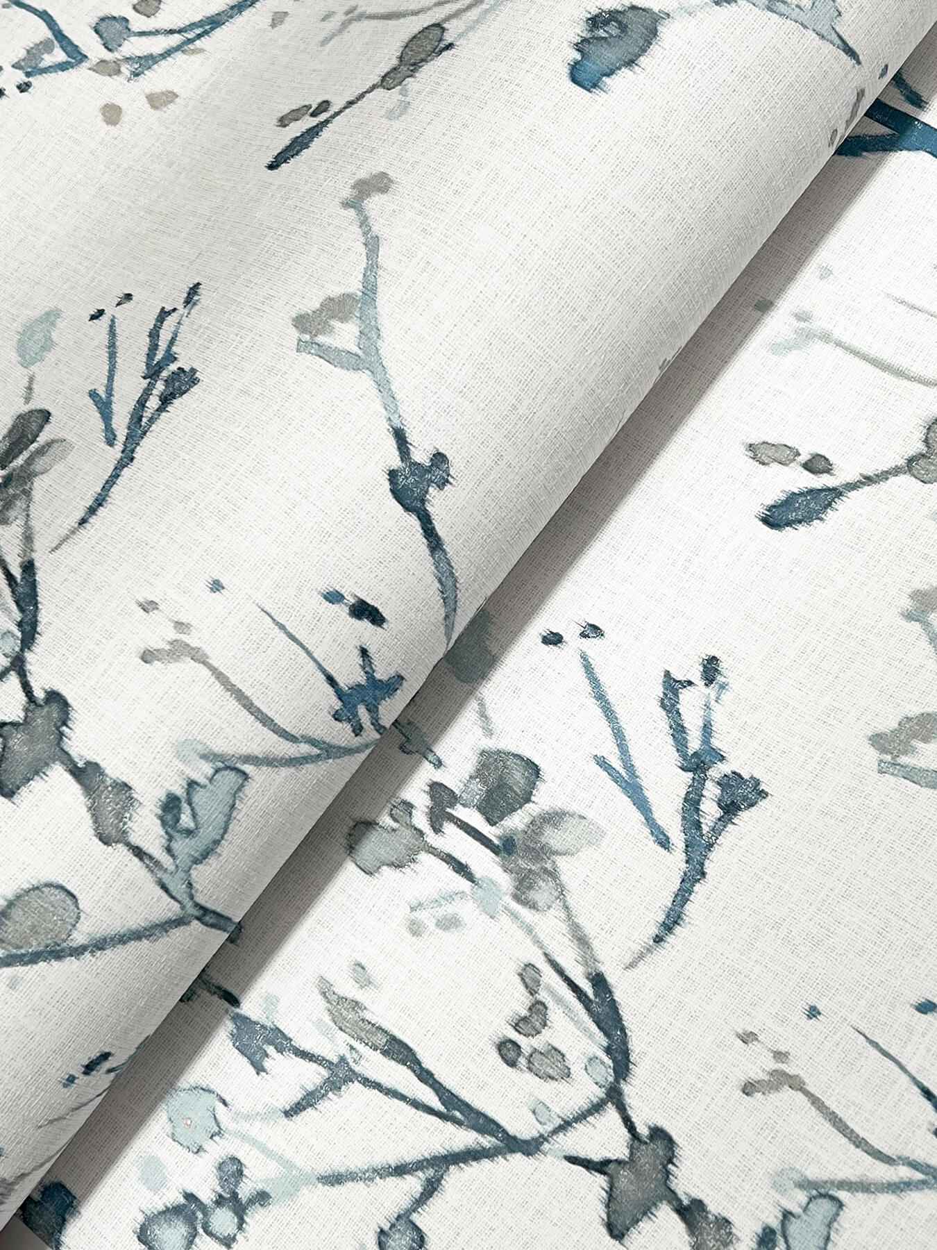Silverling Blue Budding Branches Wallpaper - York Wallcoverings - 4177-27721 - York Wallcoverings Wallpaper