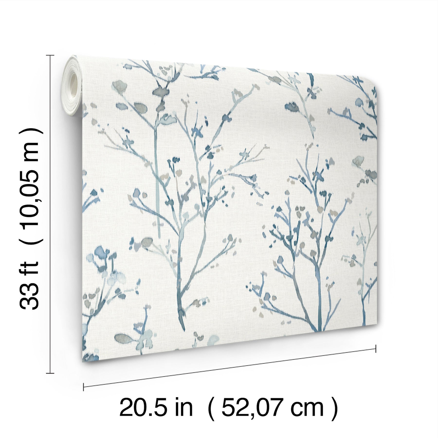 Silverling Blue Budding Branches Wallpaper - York Wallcoverings - 4177-27721 - York Wallcoverings Wallpaper