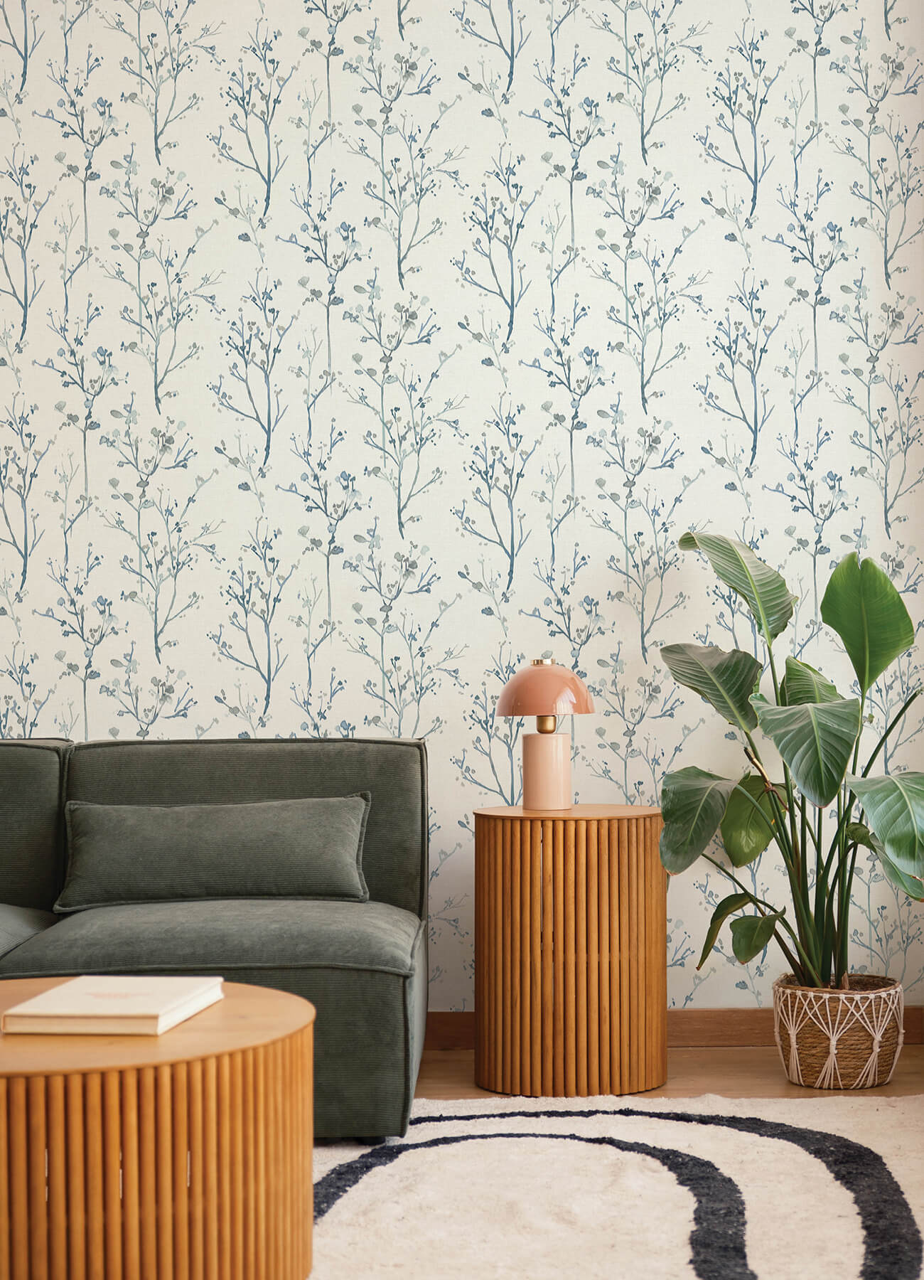 silverling-blue-budding-branches-wallpaper-york-wallcoverings-4177-27721 - York Wallcoverings Papel pintado