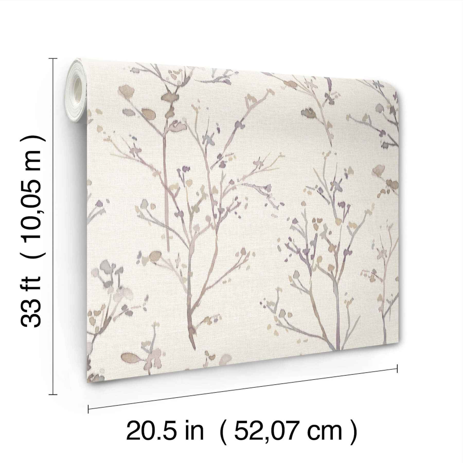 Silverling Lavender Budding Branches Wallpaper - York Wallcoverings - 4177-27722 - York Wallcoverings Wallpaper