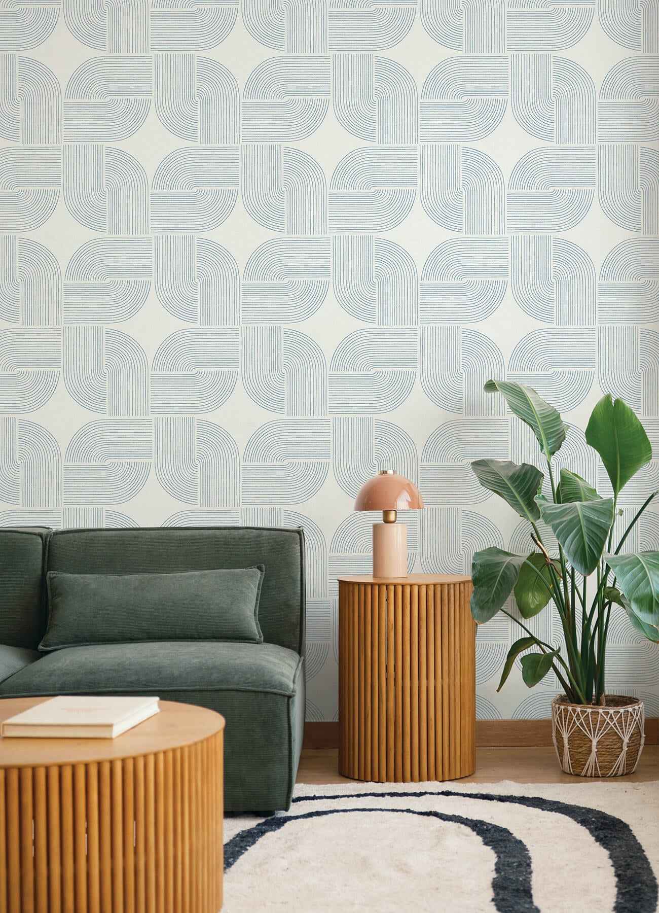 Savoye Dark Blue Spiral Arches Wallpaper - York Wallcoverings - 4177-27723 - York Wallcoverings Wallpaper