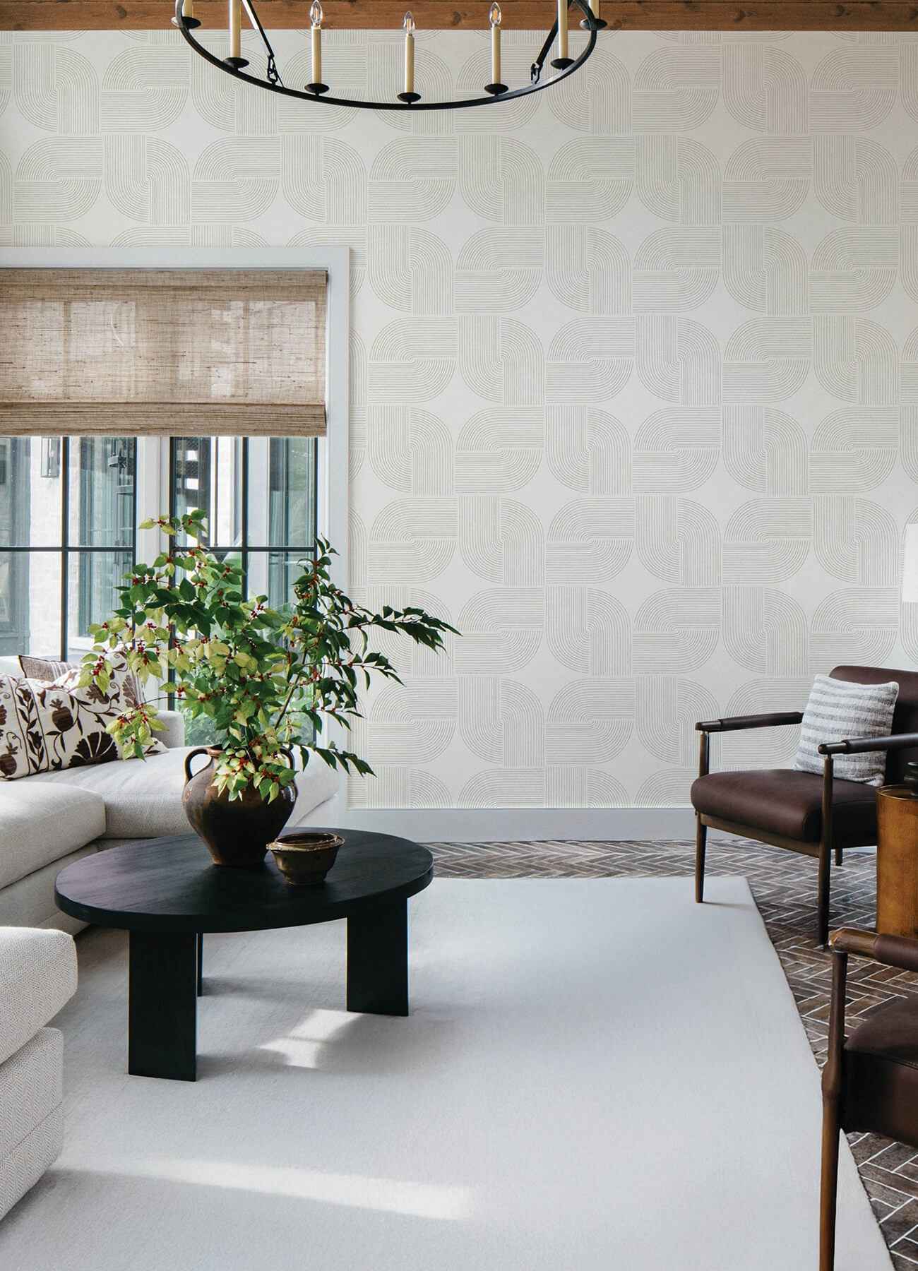 Savoye Brown Spiral Arches Wallpaper - York Wallcoverings - 4177-27724 - York Wallcoverings Wallpaper
