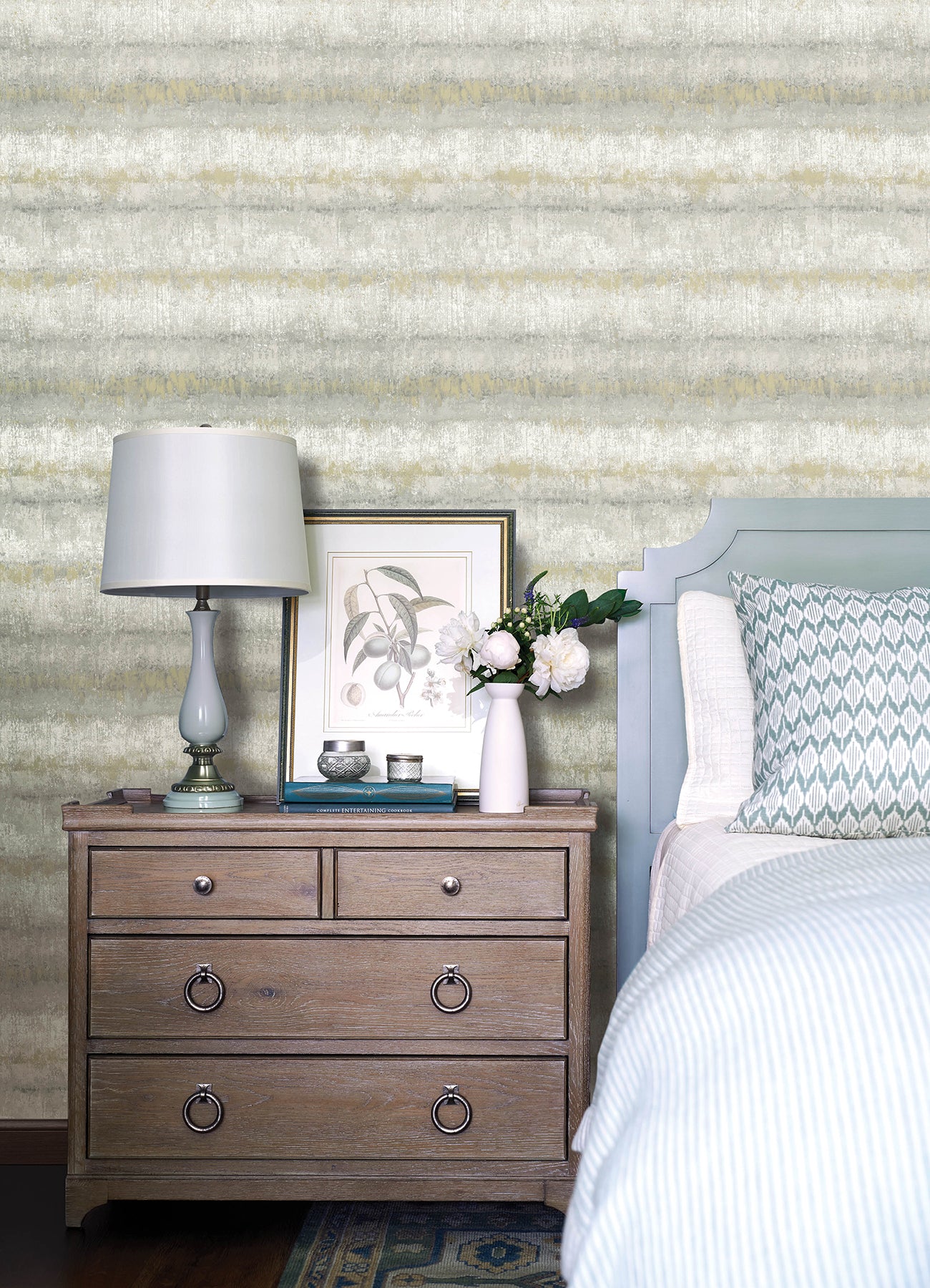 Morningtide Grey Textured Stripe Wallpaper - York Wallcoverings - 4177-27731 - York Wallcoverings Wallpaper
