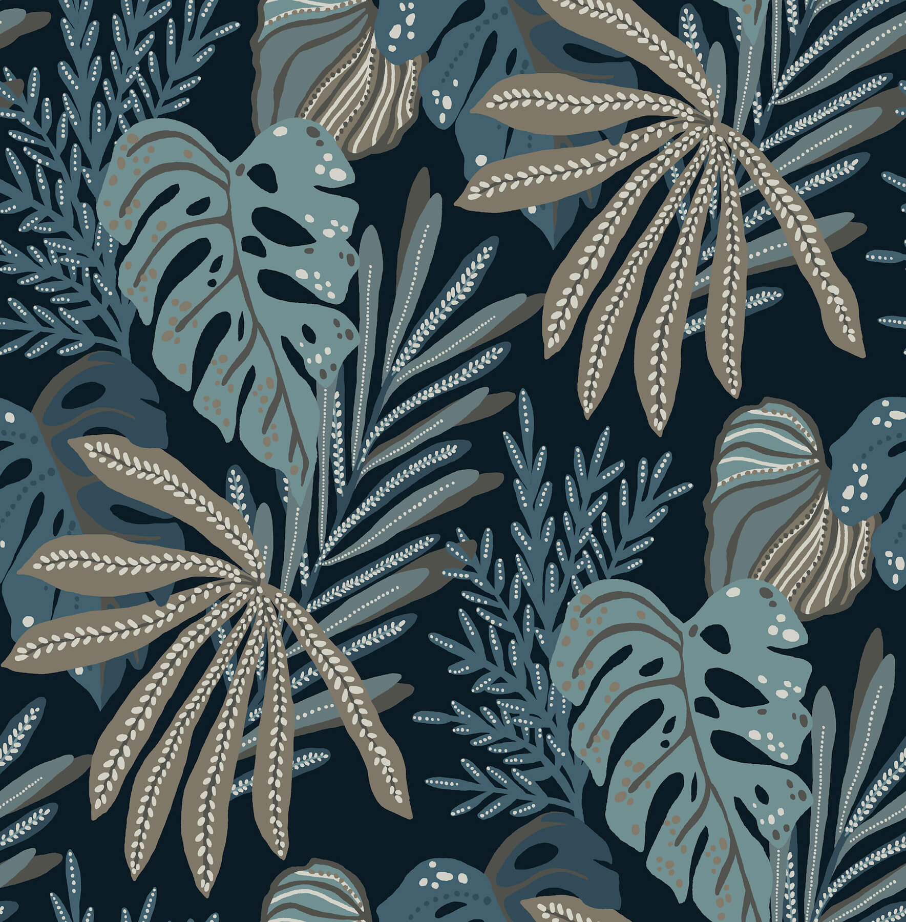 alocasia-blue-tropical-foliage-wallpaper-york-wallcoverings-4177-27735 - York Wallcoverings Wallpaper