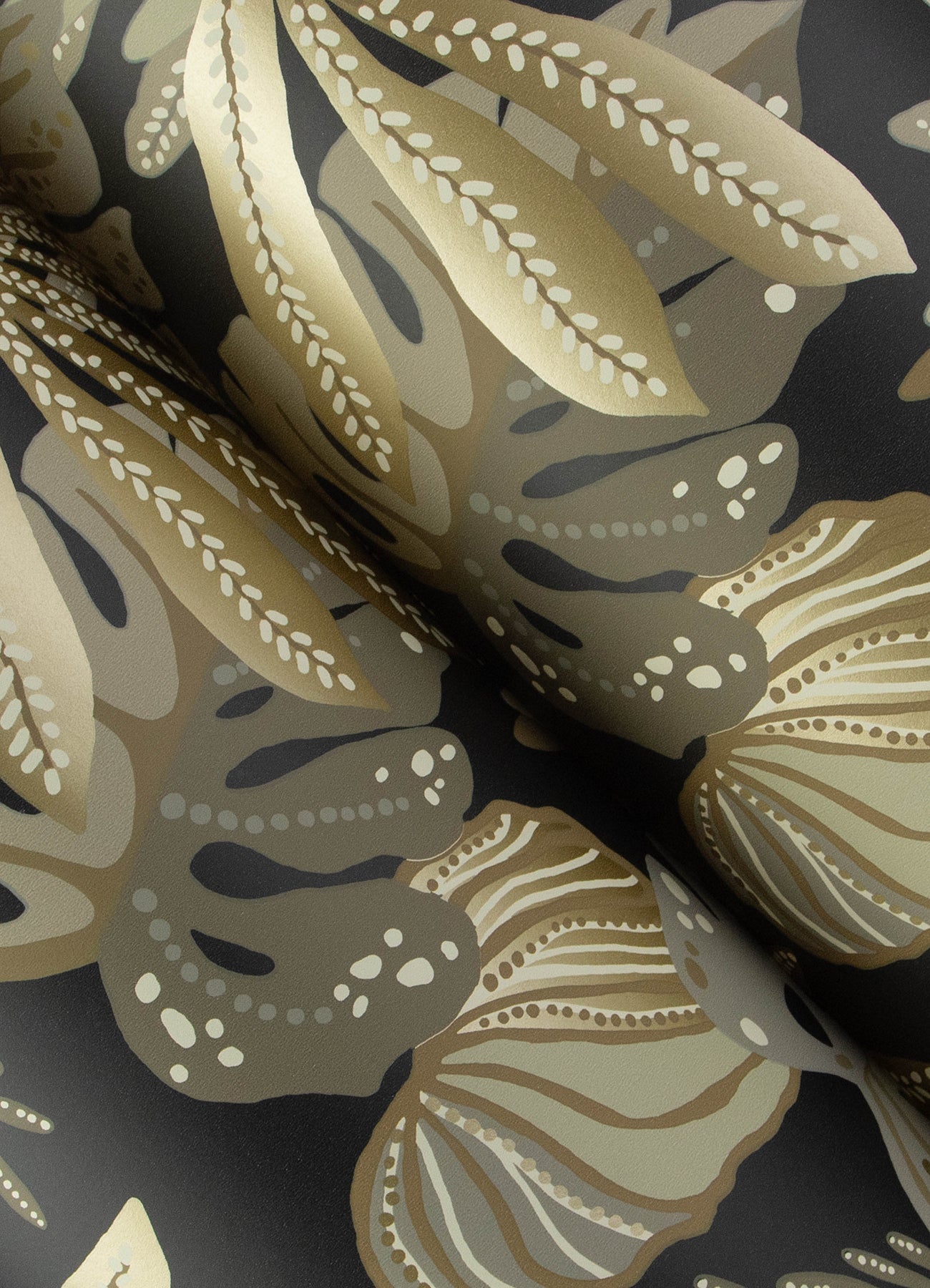 Alocasia Neutral Tropical Foliage Wallpaper - York Wallcoverings - 4177-27736 - York Wallcoverings Wallpaper