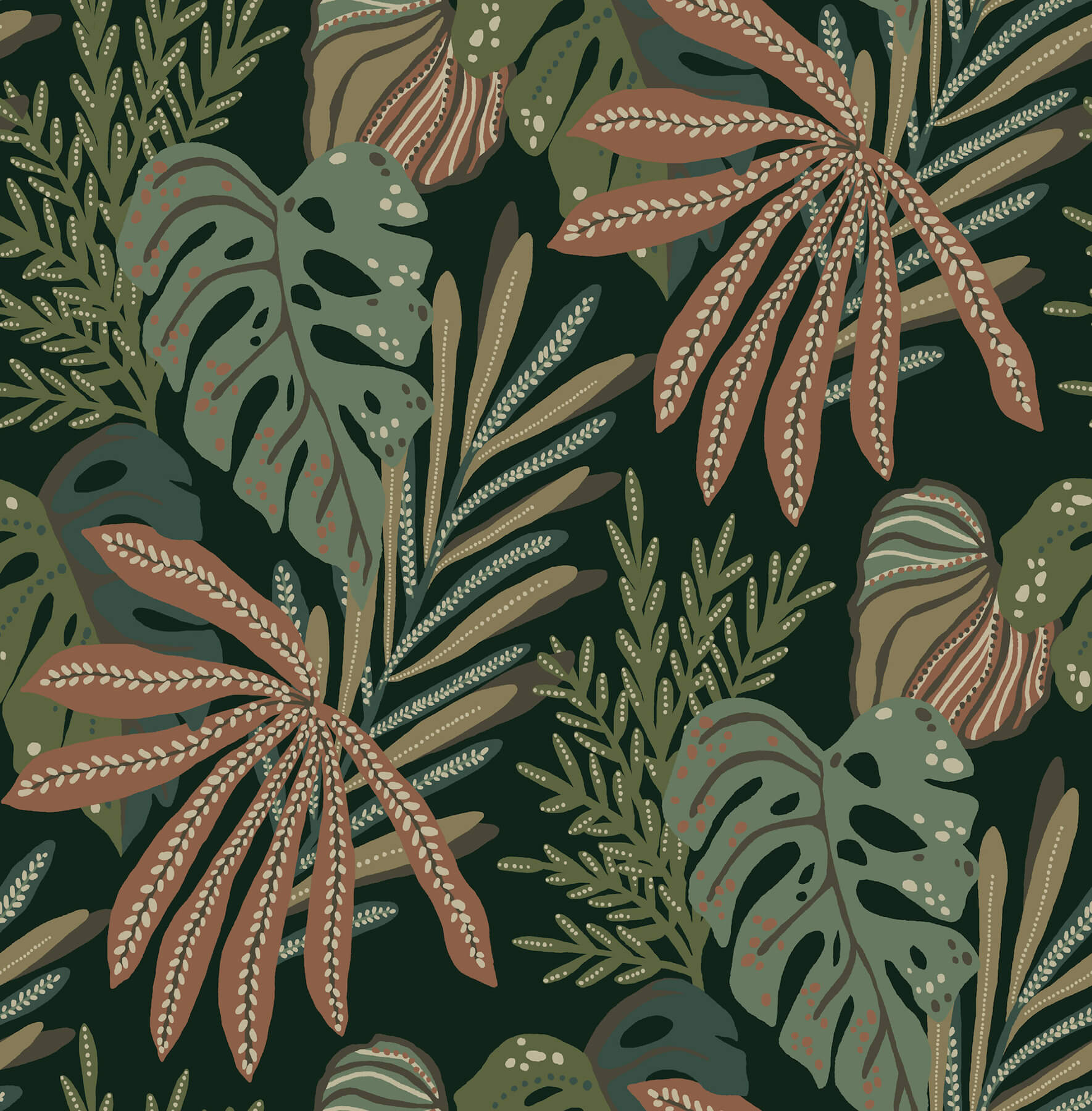 alocasia-multicolor-tropical-foliage-wallpaper-york-wallcoverings-4177-27737 - York Wallcoverings Wallpaper