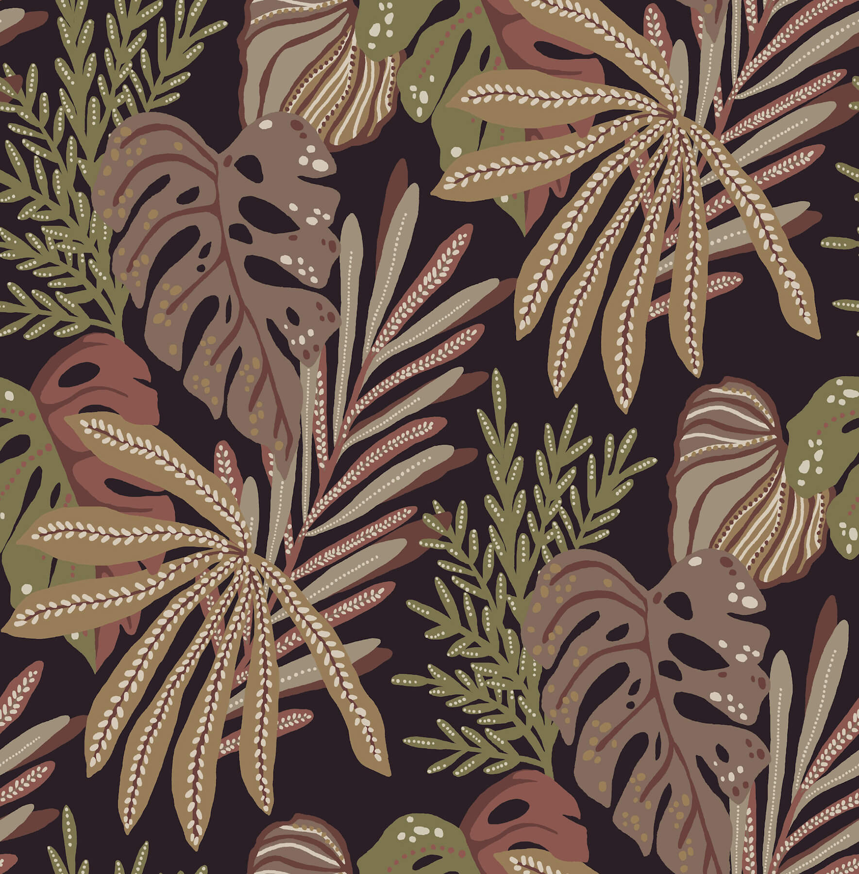 alocasia-burgundy-tropical-foliage-wallpaper-york-wallcoverings-4177-27738 - York Wallcoverings Papel pintado