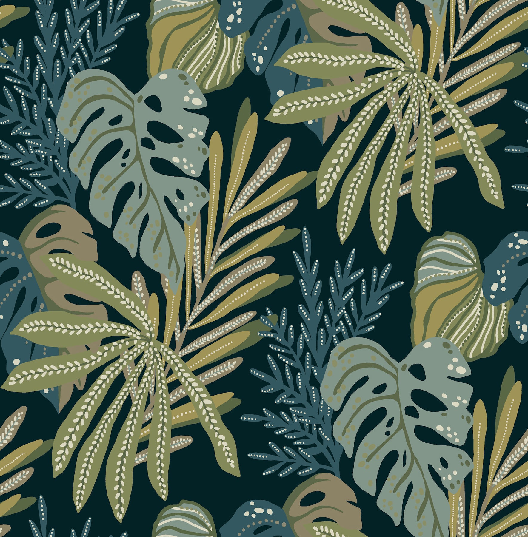 alocasia-green-tropical-foliage-wallpaper-york-wallcoverings-4177-27739 - York Wallcoverings Wallpaper