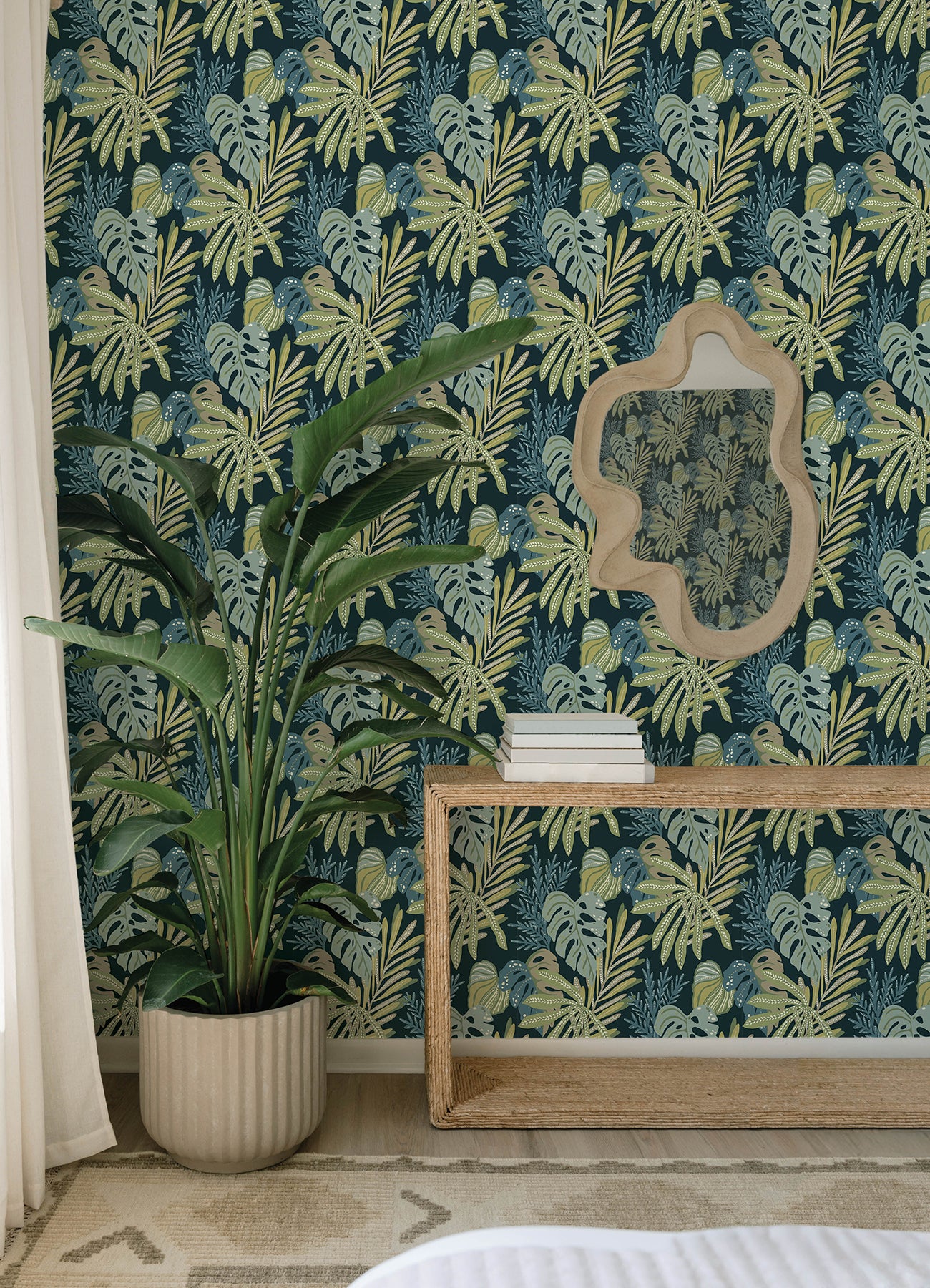 Alocasia Green Tropical Foliage Wallpaper - York Wallcoverings - 4177-27739 - York Wallcoverings Wallpaper