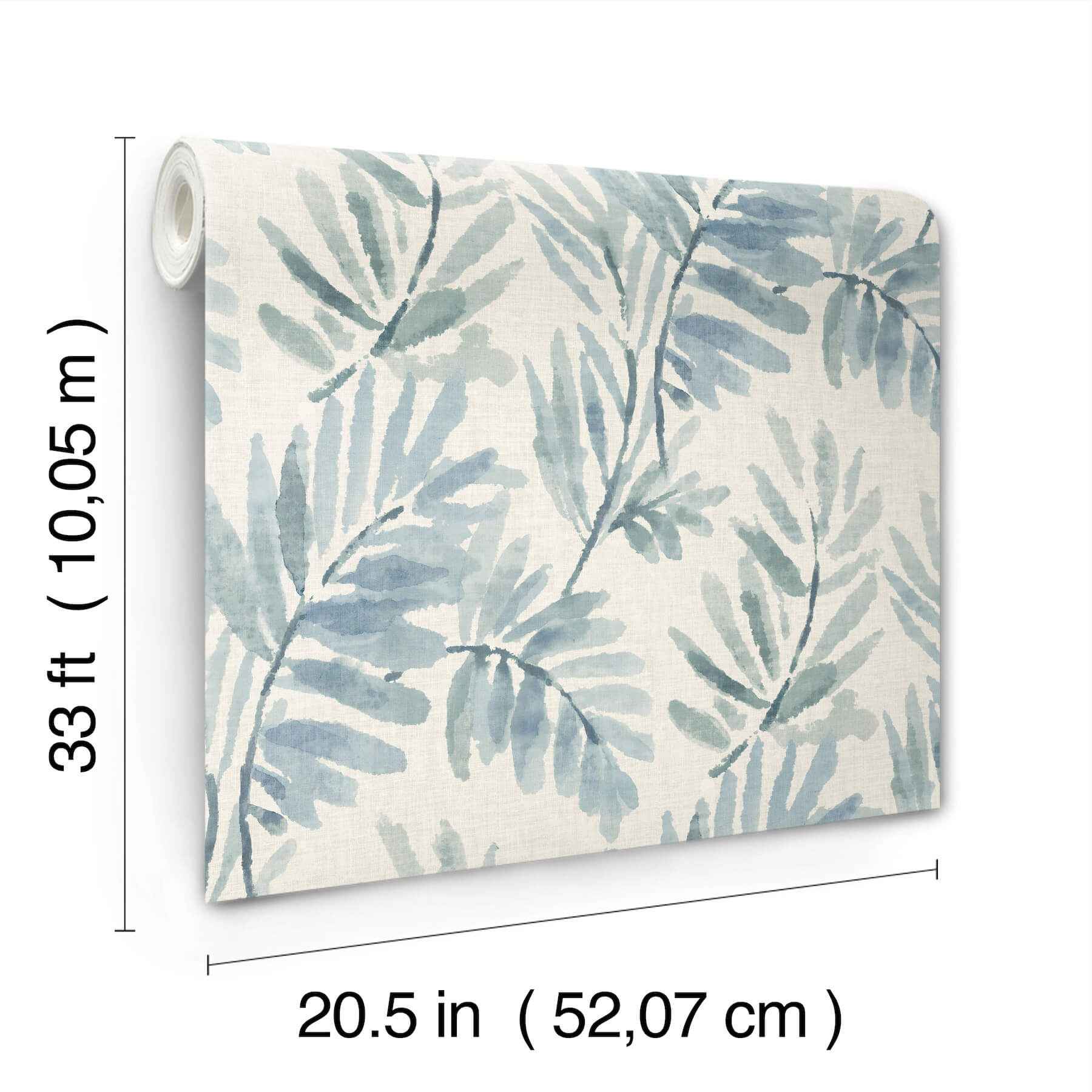 Serenade Blue Ferns Wallpaper - York Wallcoverings - 4177-27743 - York Wallcoverings Wallpaper