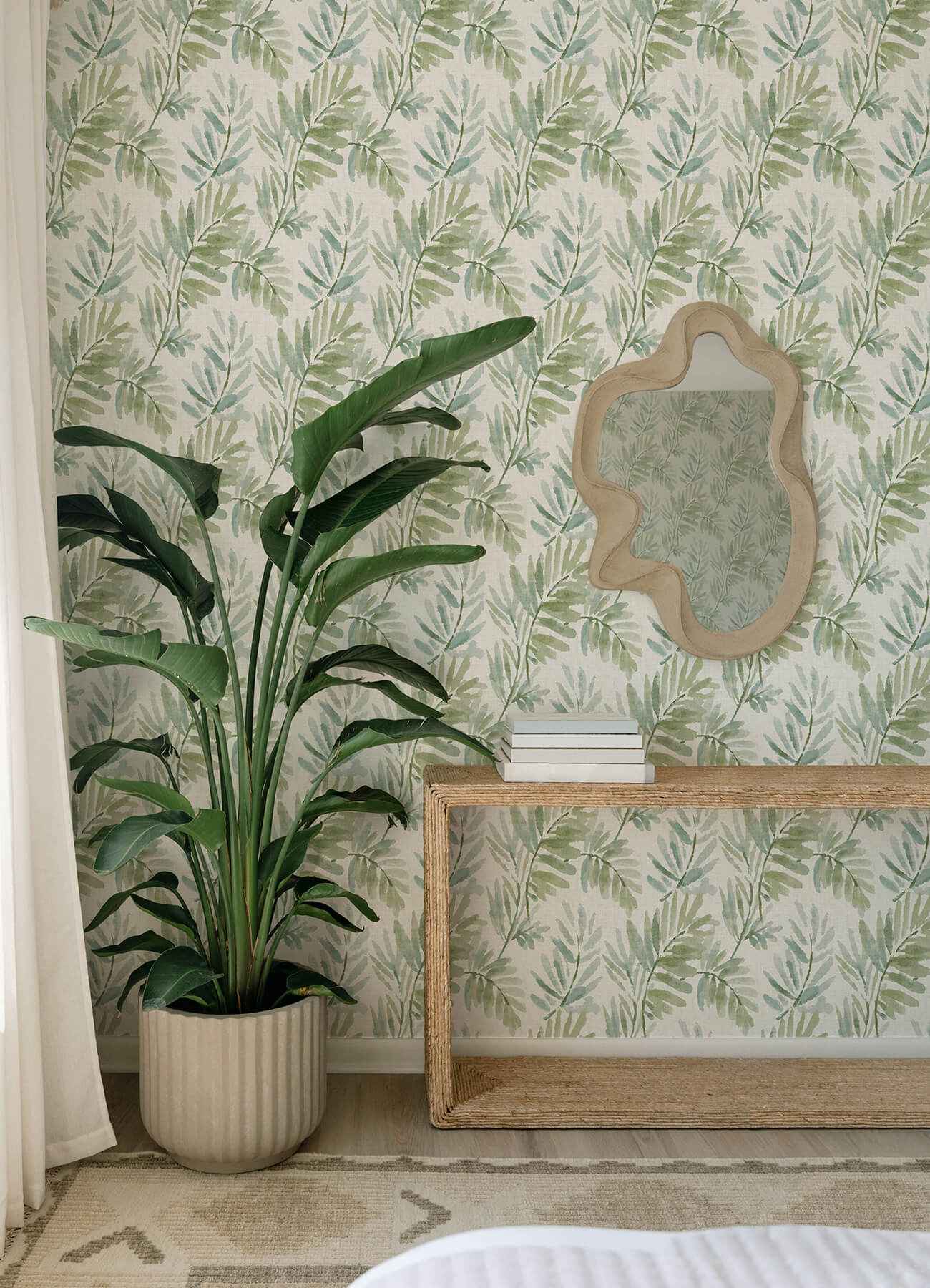 Serenade Sea Green Ferns Wallpaper - York Wallcoverings - 4177-27744 - York Wallcoverings Wallpaper