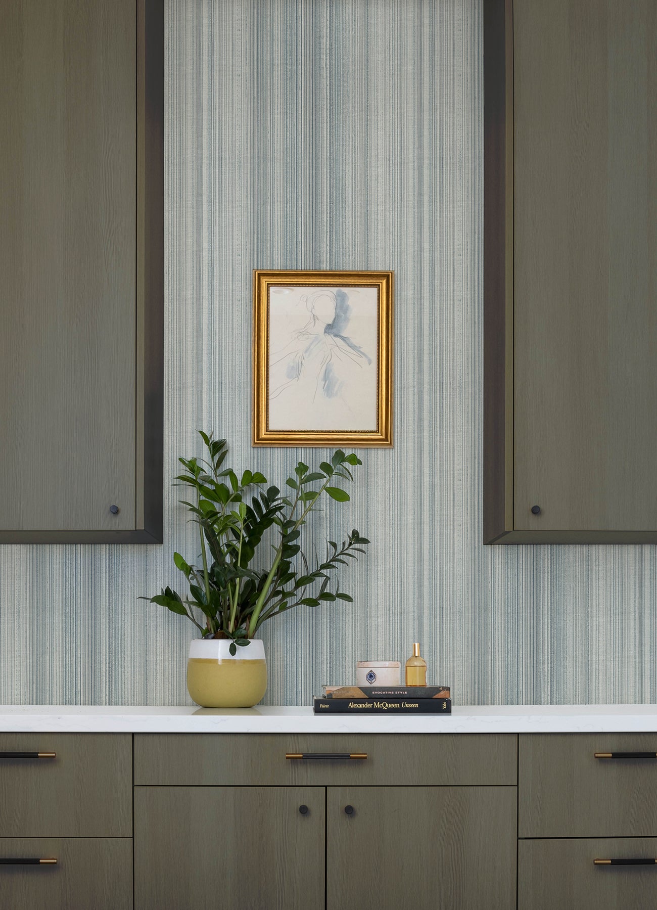 Elan Blue Ombre Stripe Wallpaper - York Wallcoverings - 4177-27748 - York Wallcoverings Wallpaper