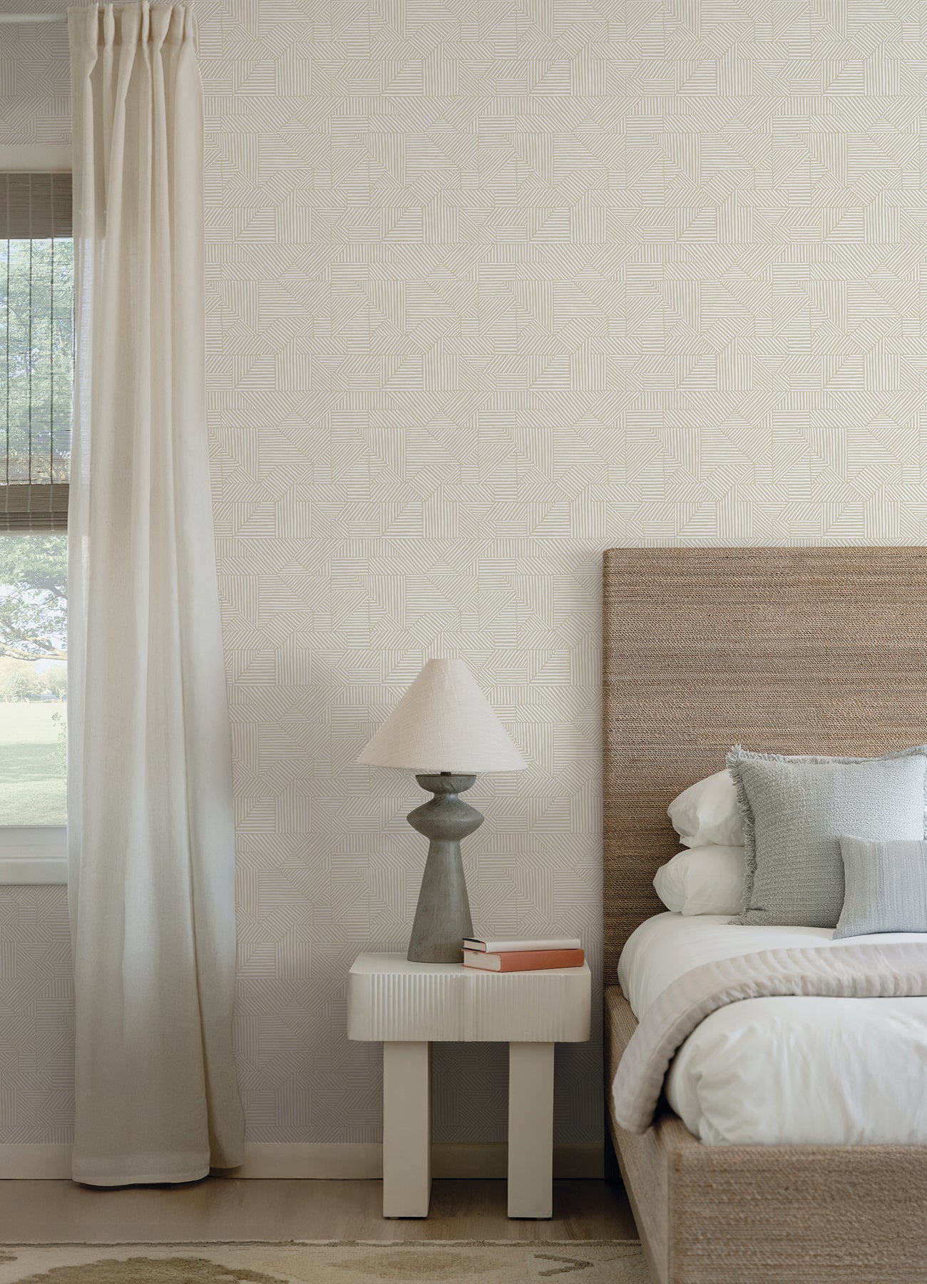 Crescendo Silver Block Geometric Wallpaper - York Wallcoverings - 4177-83300 - York Wallcoverings Wallpaper