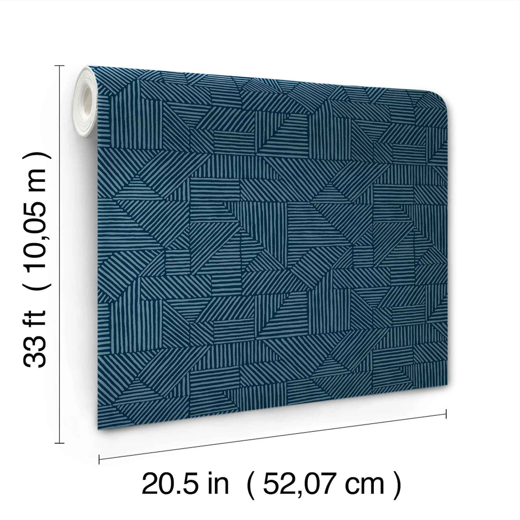 crescendo-dark-blue-block-geometric-wallpaper-york-wallcoverings-4177-83301 - York Wallcoverings Papel pintado