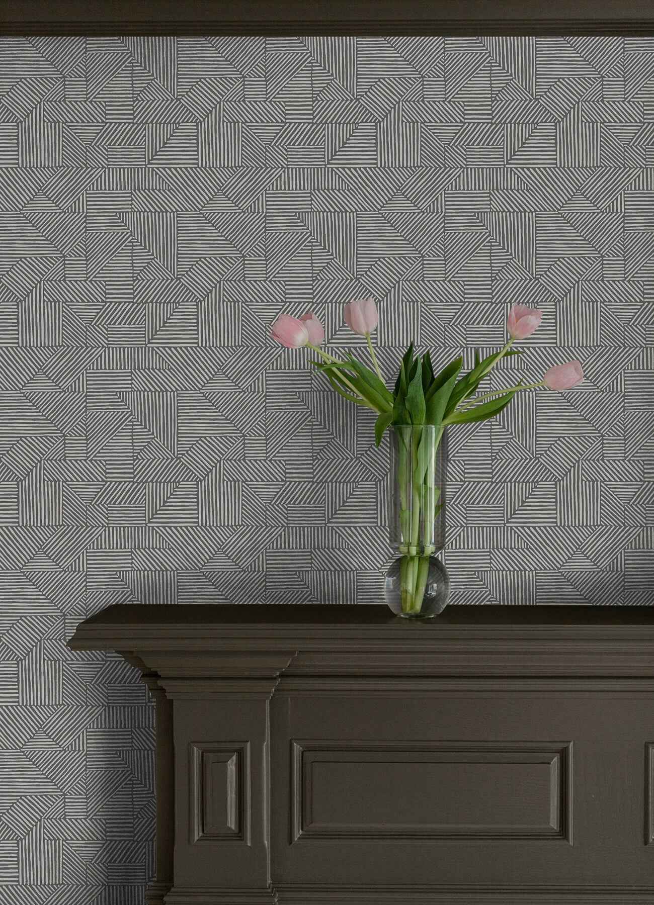 Crescendo Dark Grey Block Geometric Wallpaper - York Wallcoverings - 4177-83302 - York Wallcoverings Wallpaper