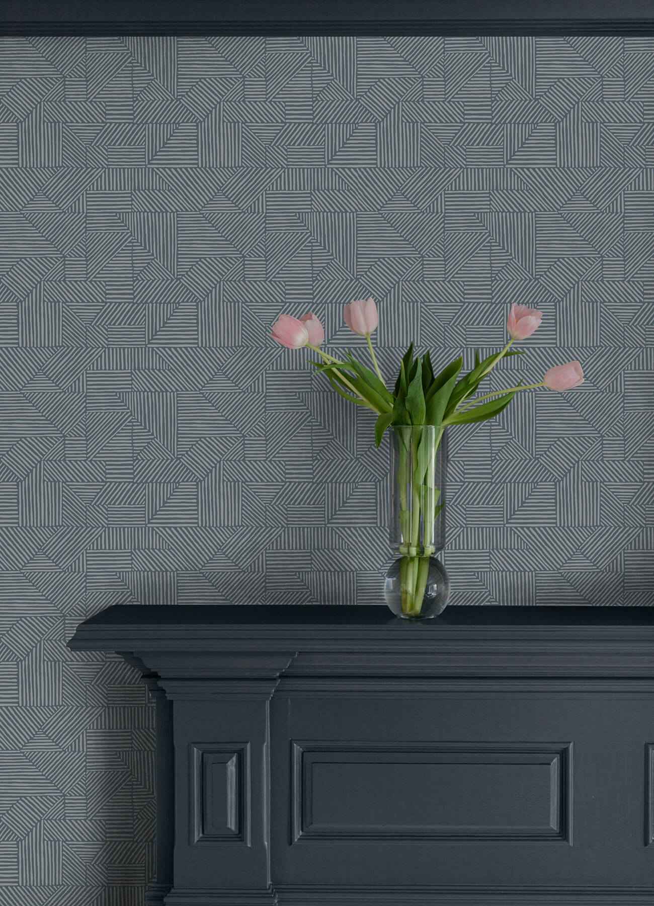 Crescendo Blue Block Geometric Wallpaper - York Wallcoverings - 4177-83304 - York Wallcoverings Wallpaper