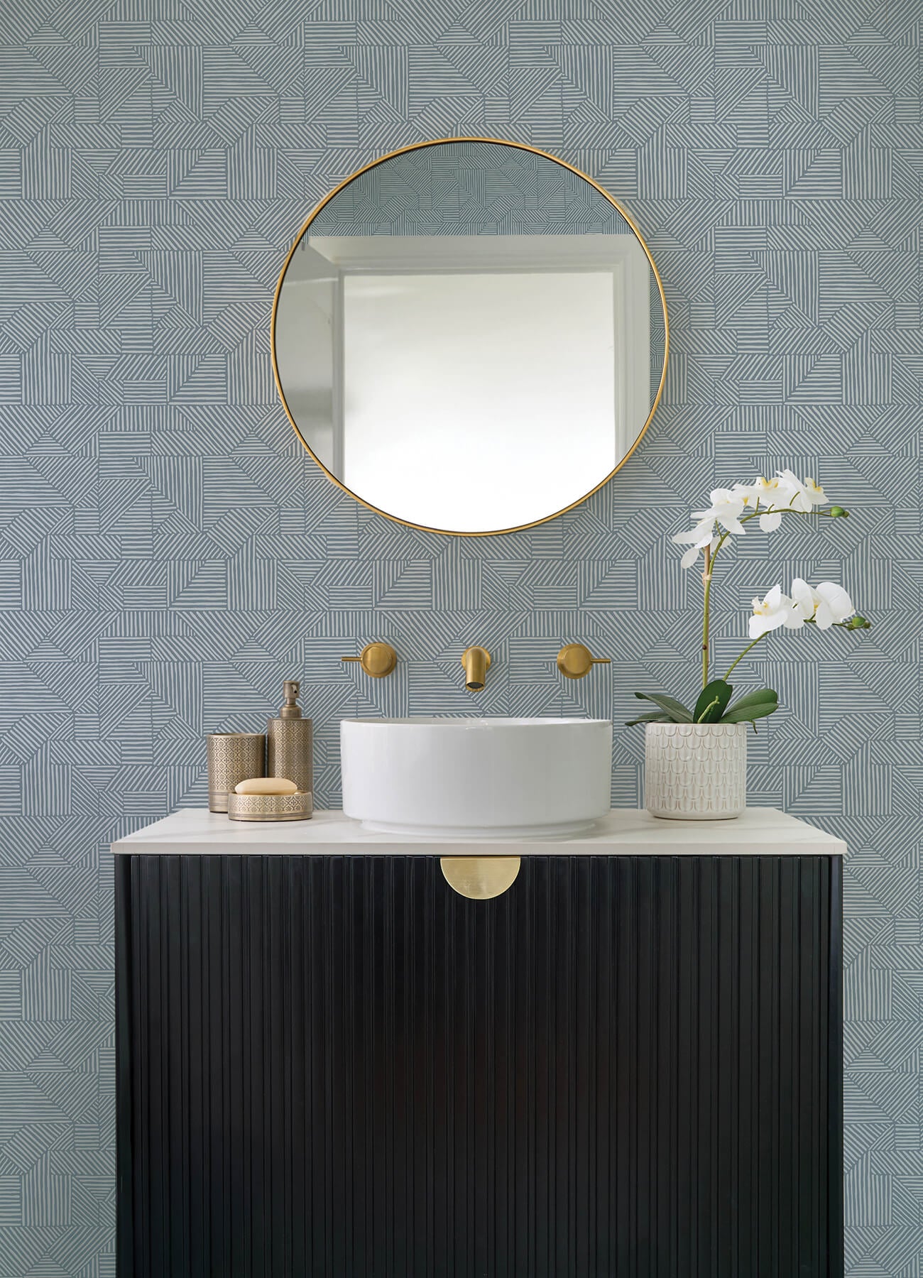crescendo-blue-block-geometric-wallpaper-york-wallcoverings-4177-83304 - York Wallcoverings Papel pintado