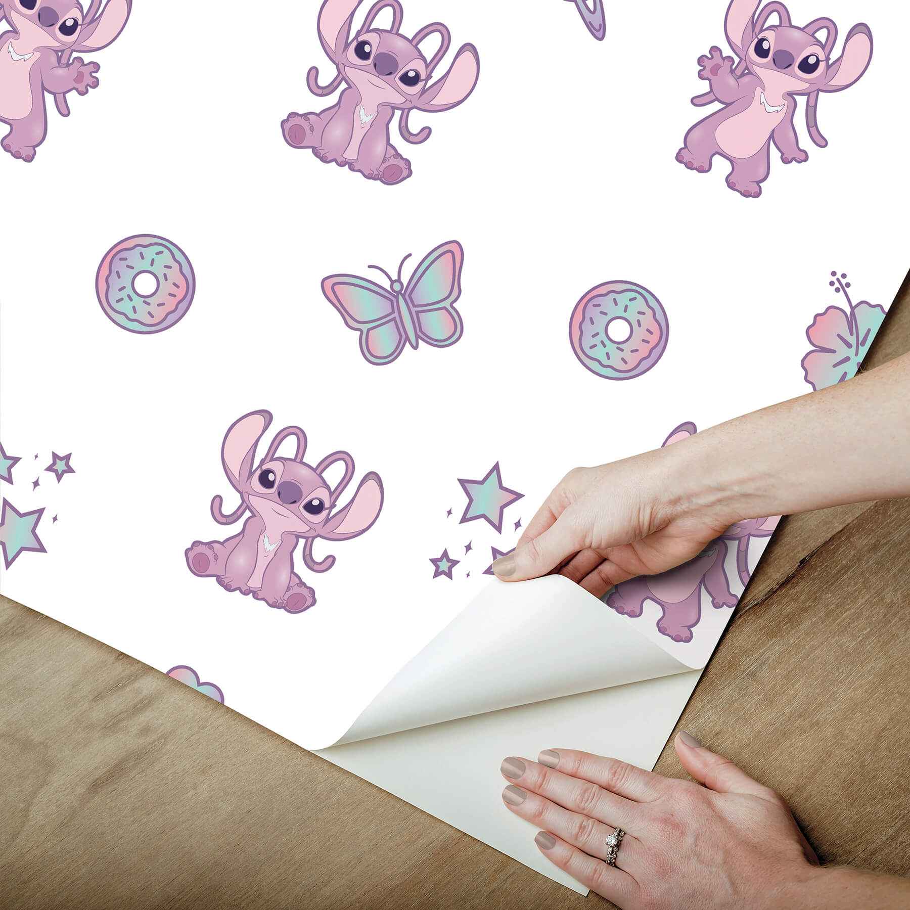 Disney Lilo & Stitch Angel Pink Peel an - York Wallcoverings - RMWS1347 - York Wallcoverings Wallpaper