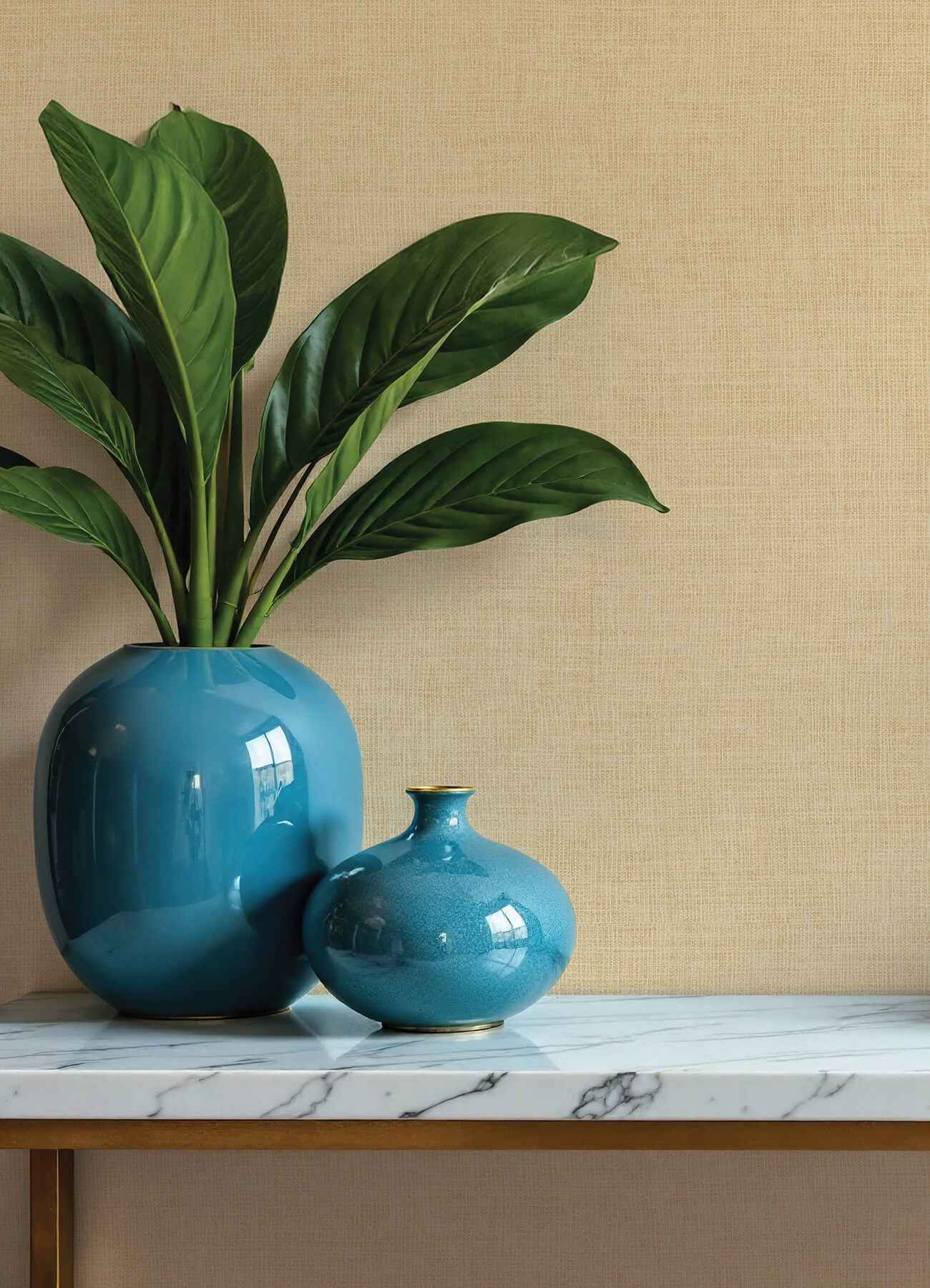 Alba Light Yellow Open Weave Wallpaper - York Wallcoverings - 4193-7405 - York Wallcoverings Wallpaper
