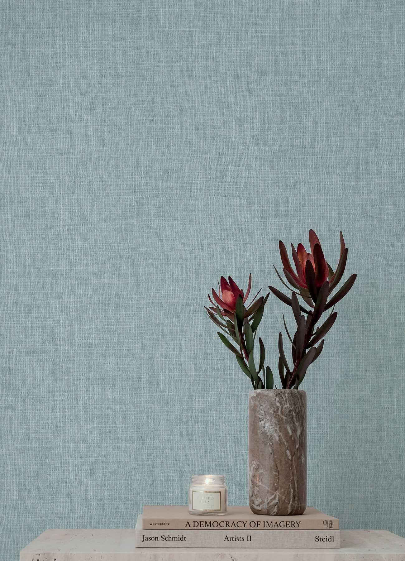 Alba Sky Blue Open Weave Wallpaper - York Wallcoverings - 4193-7411 - York Wallcoverings Wallpaper
