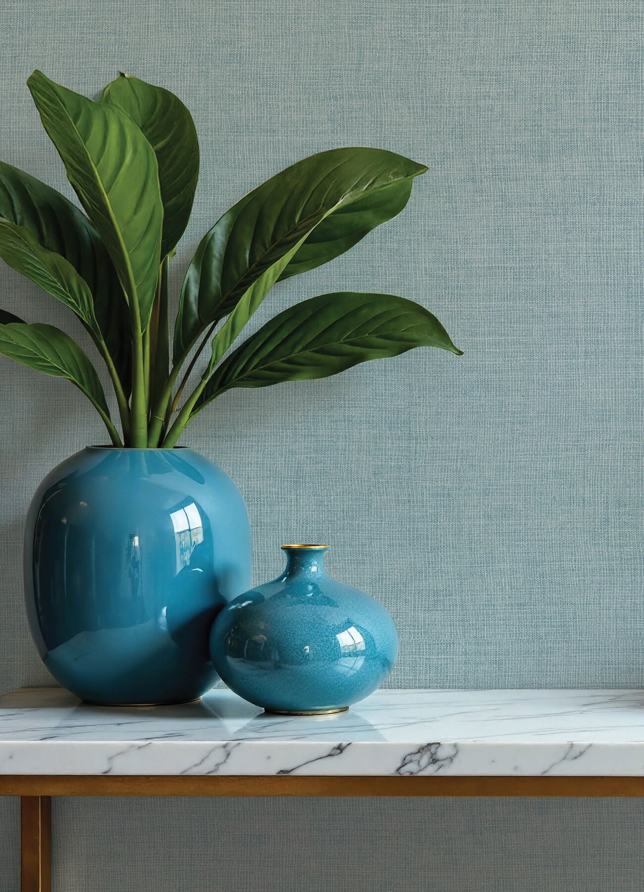 alba-sky-blue-open-weave-wallpaper-york-wallcoverings-4193-7411 - York Wallcoverings Papel pintado