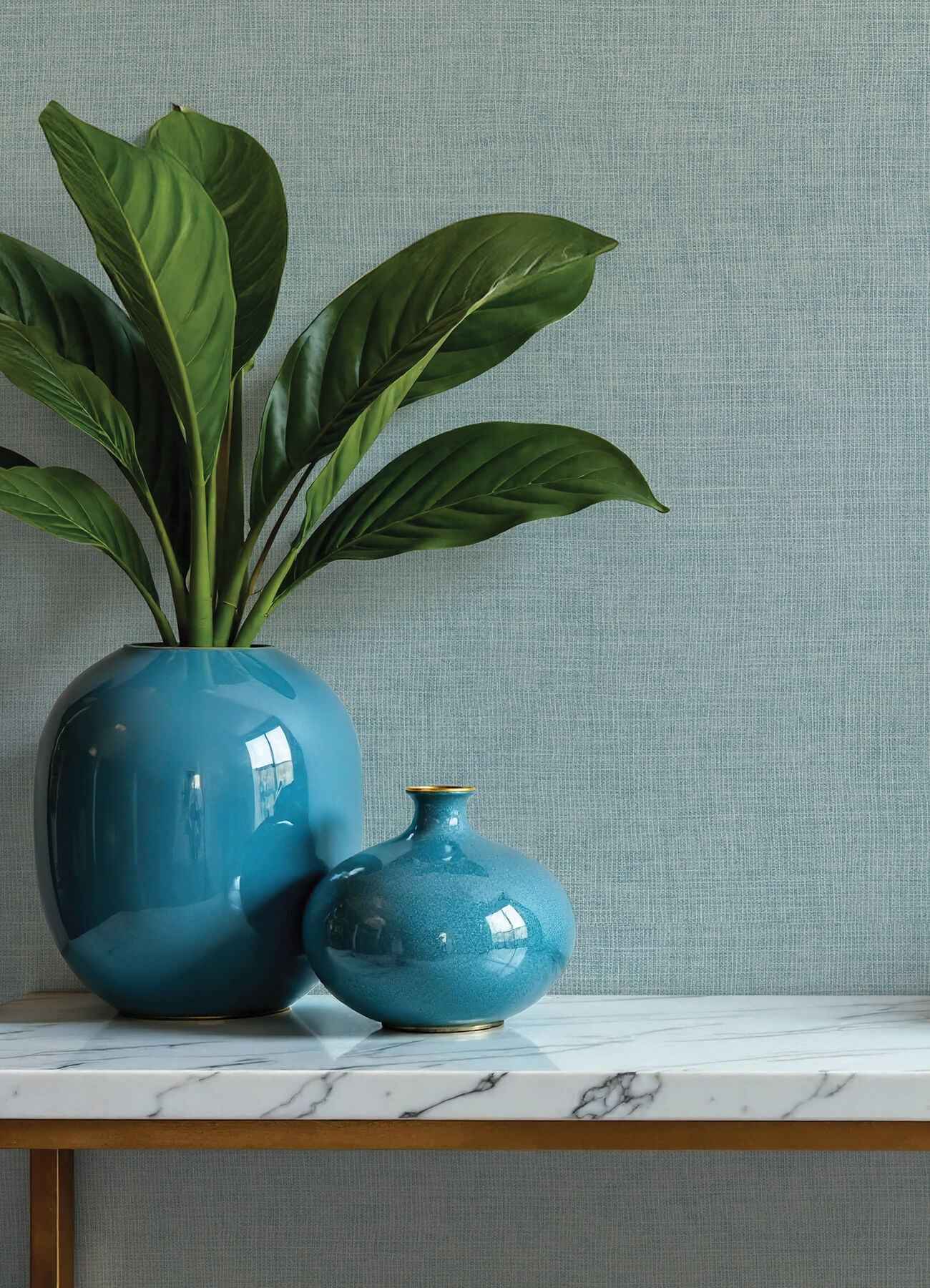 Alba Sky Blue Open Weave Wallpaper - York Wallcoverings - 4193-7411 - York Wallcoverings Wallpaper