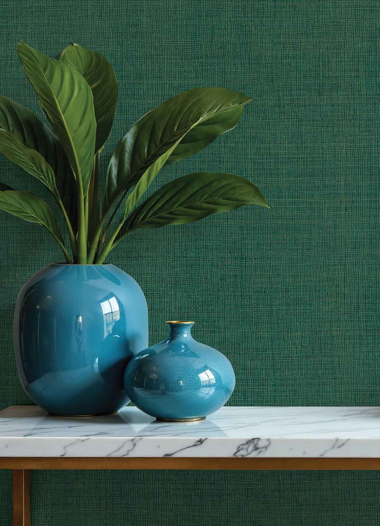 Alba Evergreen Open Weave Wallpaper - York Wallcoverings - 4193-7413 - York Wallcoverings Wallpaper