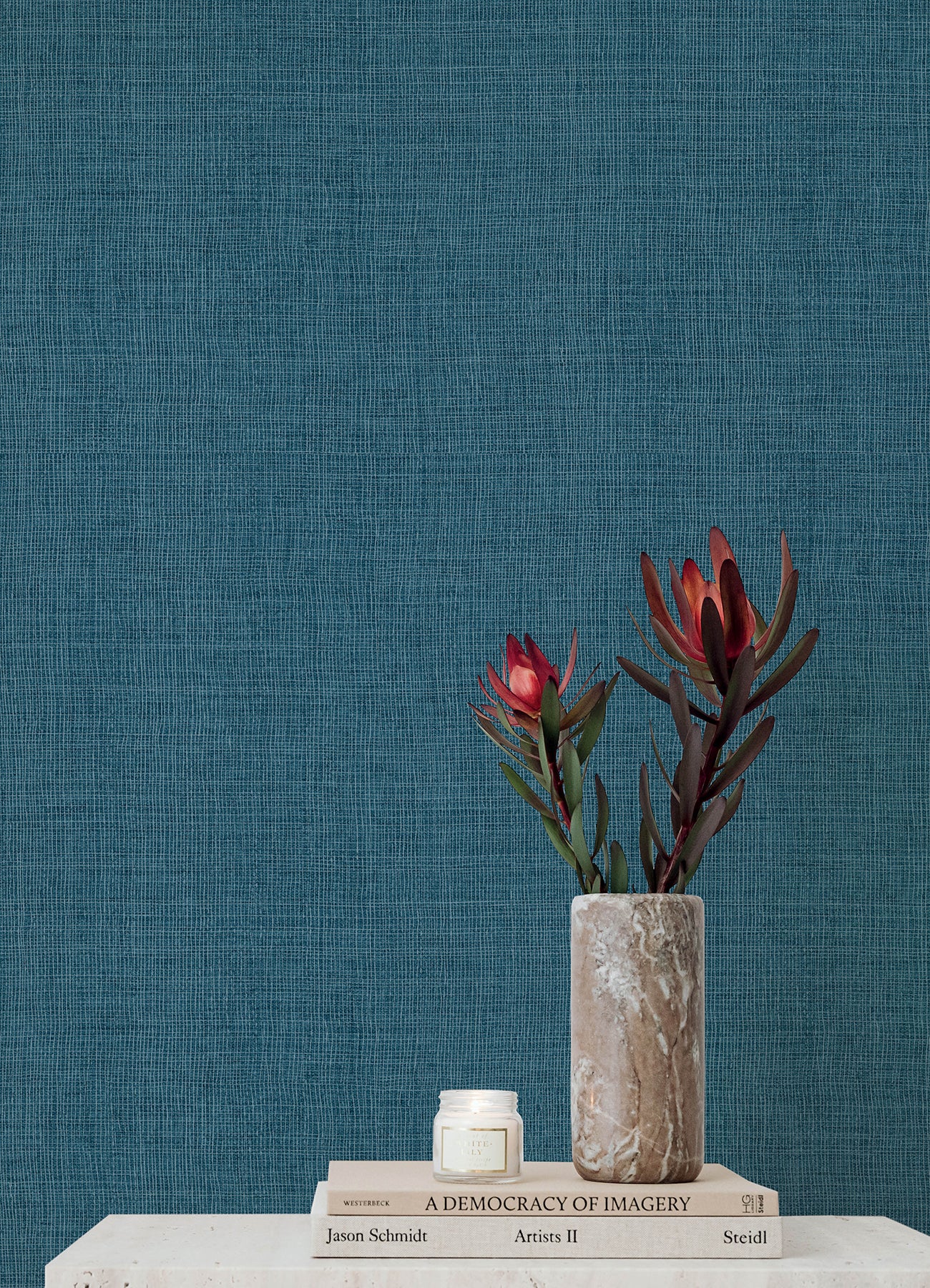 alba-dark-blue-open-weave-wallpaper-york-wallcoverings-4193-7414 - York Wallcoverings Papel pintado
