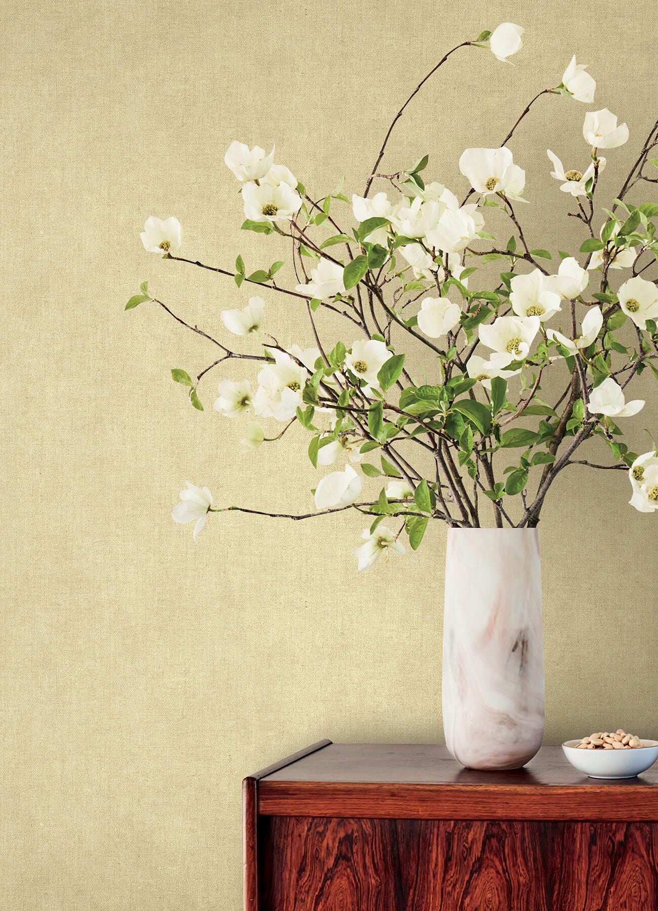 nuovo-ivory-faux-linen-wallpaper-york-wallcoverings-4193-7421 - York Wallcoverings Wallpaper