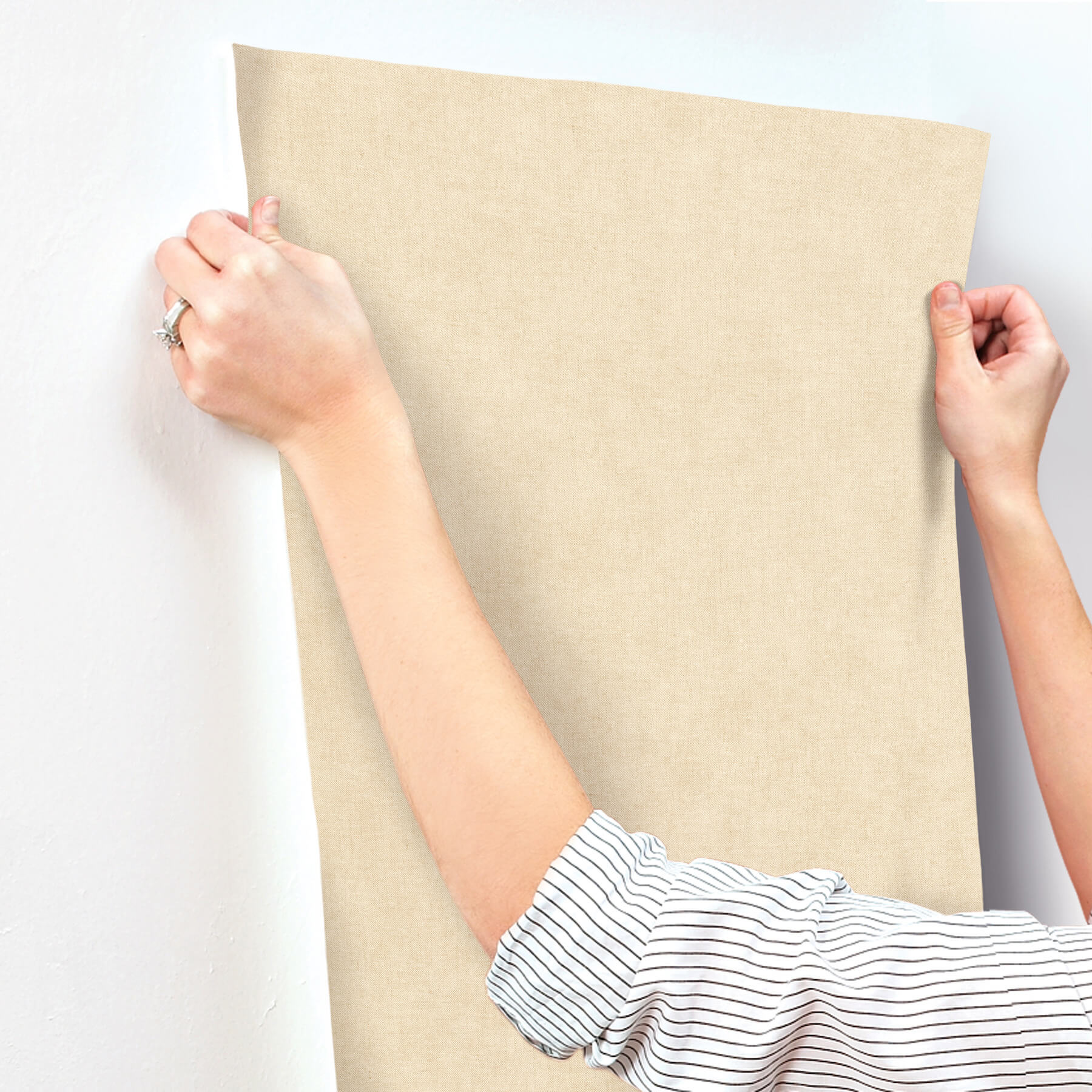 nuovo-ivory-faux-linen-wallpaper-york-wallcoverings-4193-7421 - York Wallcoverings Wallpaper