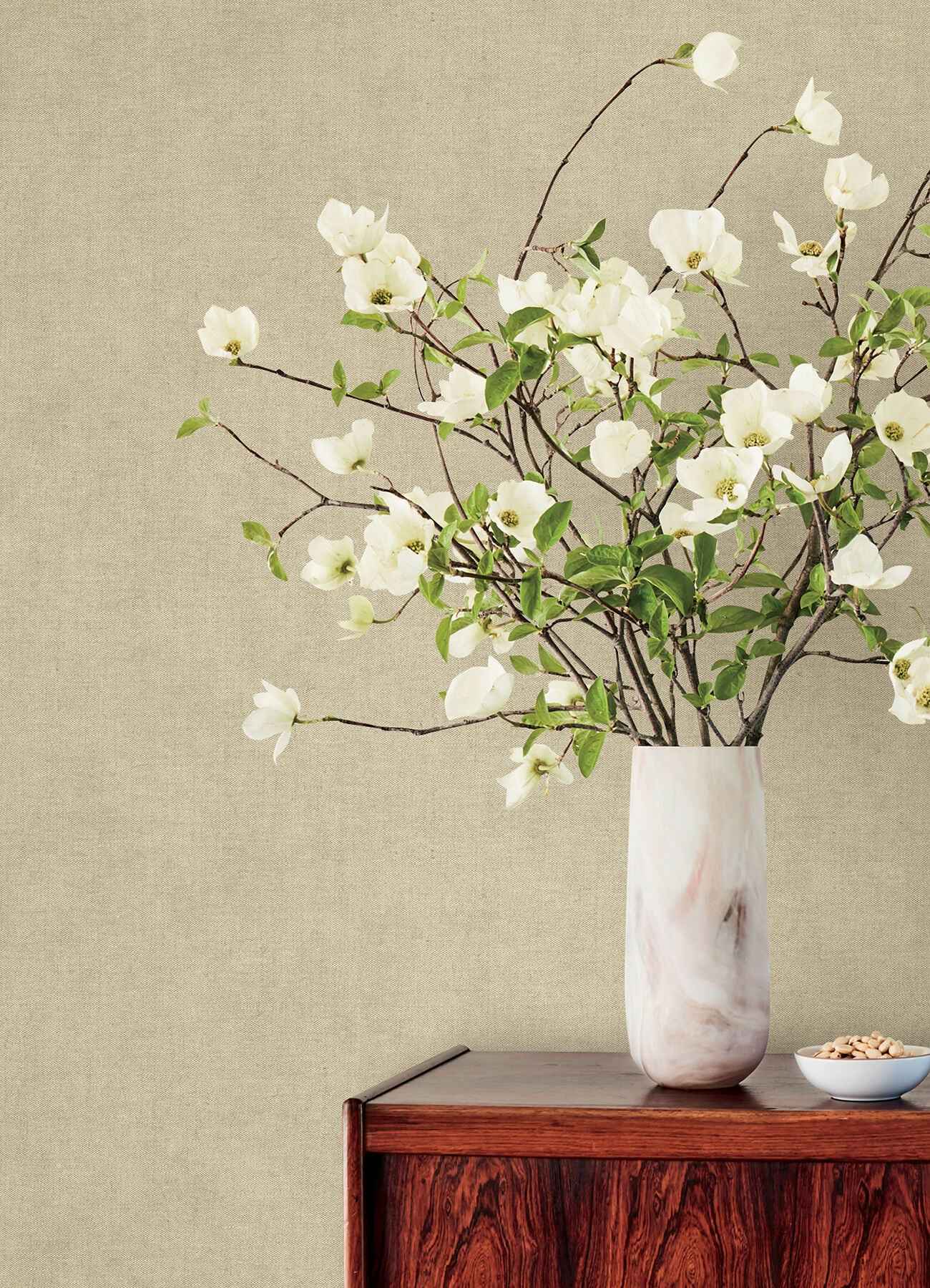 Nuovo Taupe Faux Linen Wallpaper - York Wallcoverings - 4193-7422 - York Wallcoverings Wallpaper