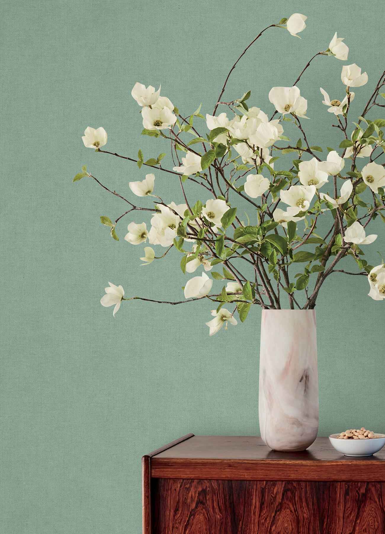 Nuovo Aqua Faux Linen Wallpaper - York Wallcoverings - 4193-7432 - York Wallcoverings Wallpaper