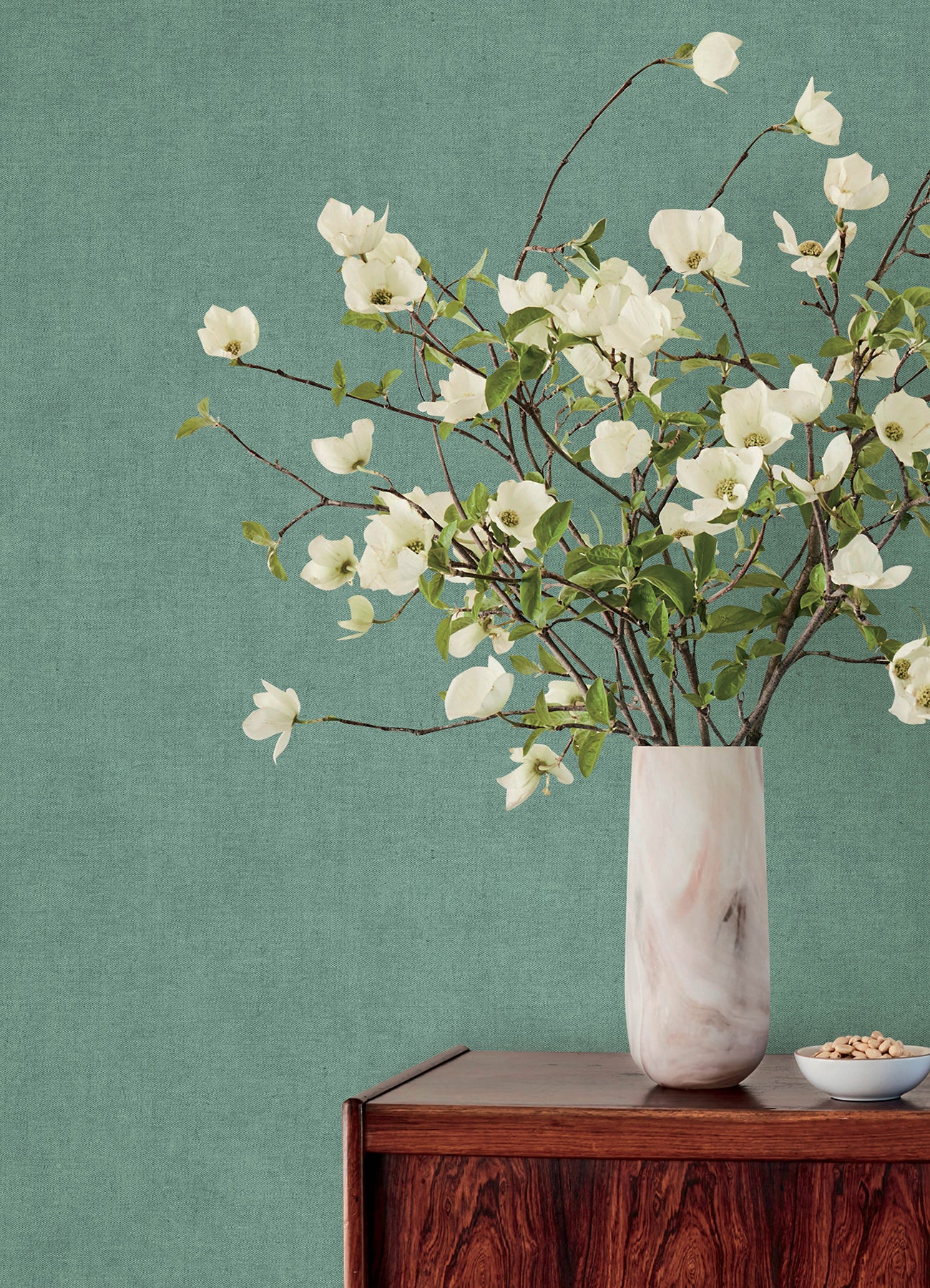 nuovo-light-blue-faux-linen-wallpaper-york-wallcoverings-4193-7433 - York Wallcoverings Papel pintado