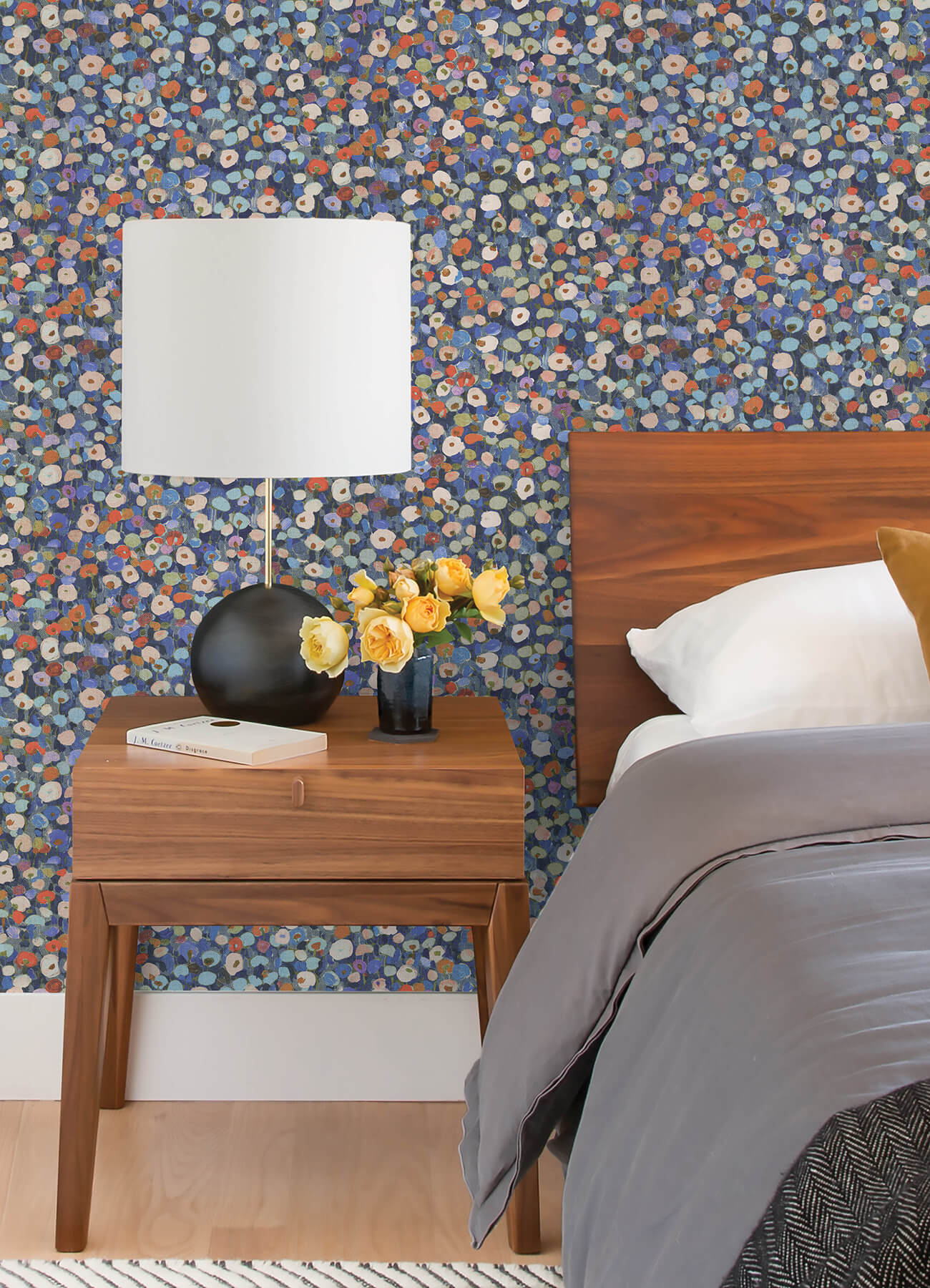 prato-blue-petite-floral-wallpaper-york-wallcoverings-4193-7442 - York Wallcoverings Papel pintado