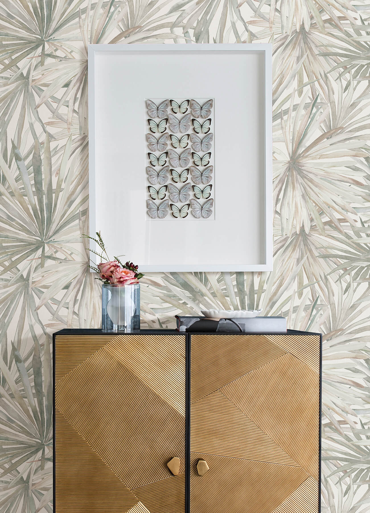 corifa-cream-palm-leaf-wallpaper-york-wallcoverings-4193-7450 - York Wallcoverings Papel pintado