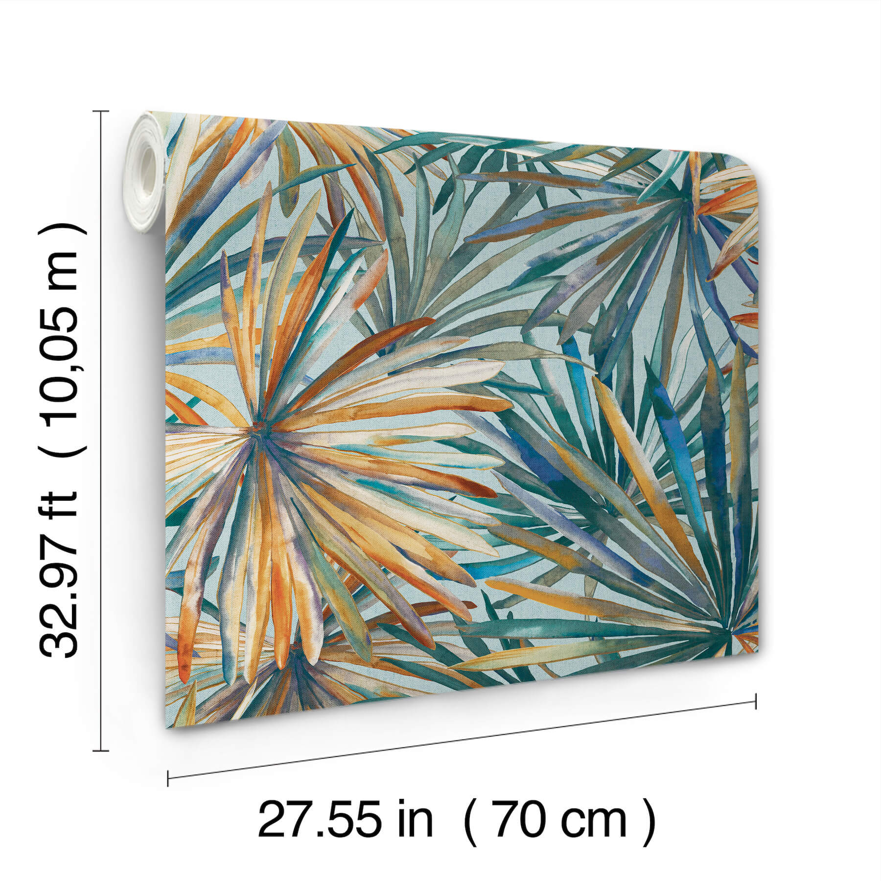 corifa-sea-green-palm-leaf-wallpaper-york-wallcoverings-4193-7451 - York Wallcoverings Papel pintado