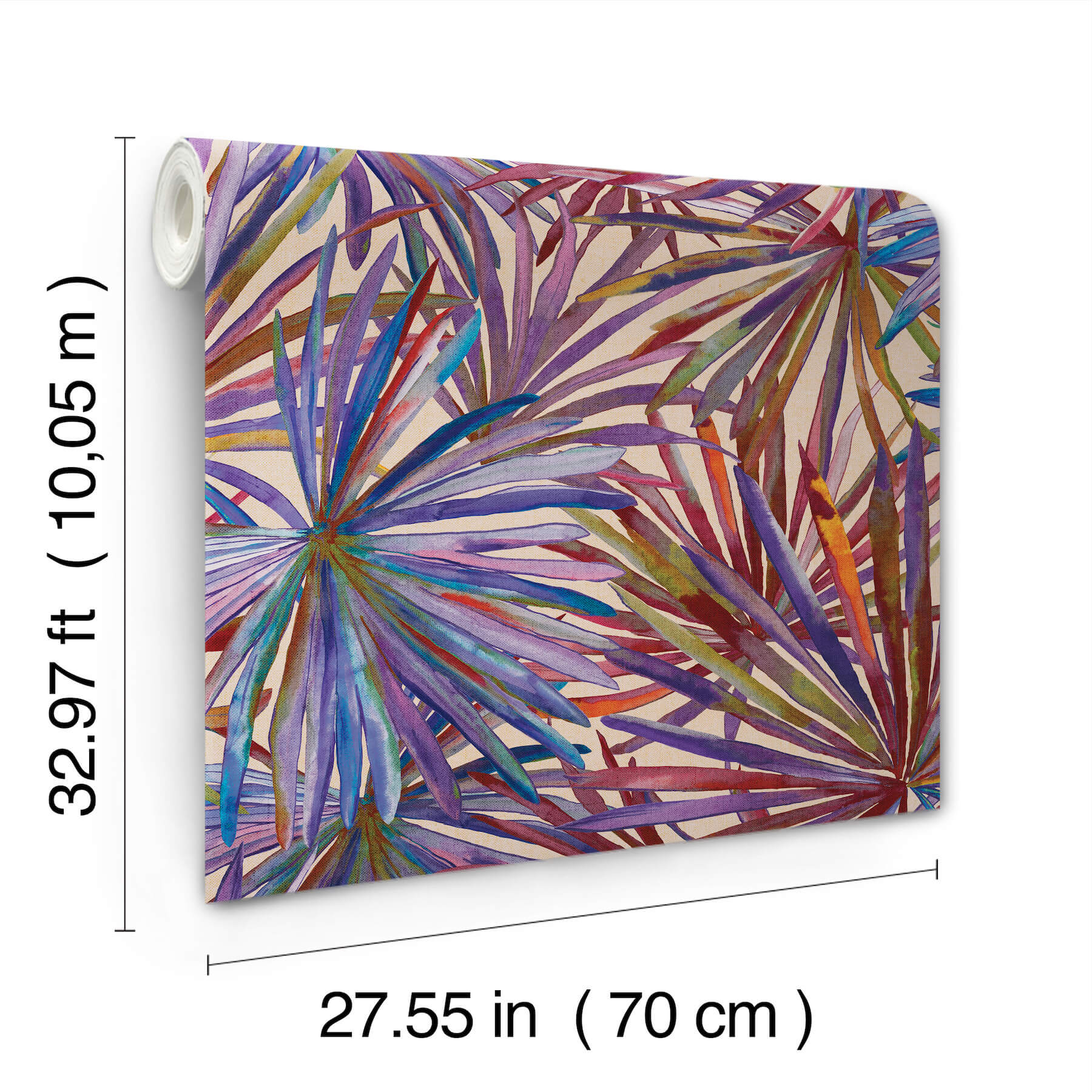 corifa-purple-palm-leaf-wallpaper-york-wallcoverings-4193-7452 - York Wallcoverings Papel pintado